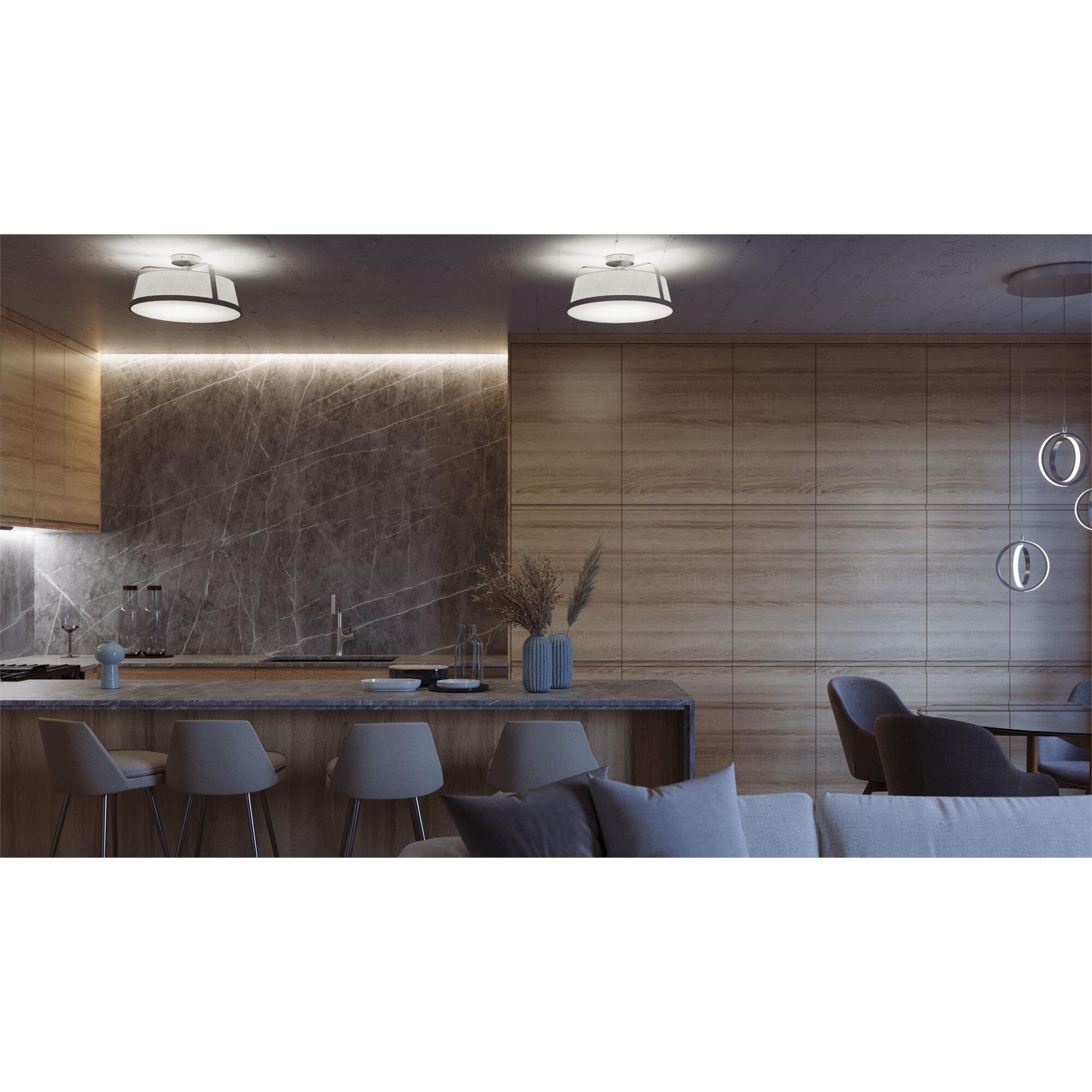 Shown in Satin Nickel finish and White glass