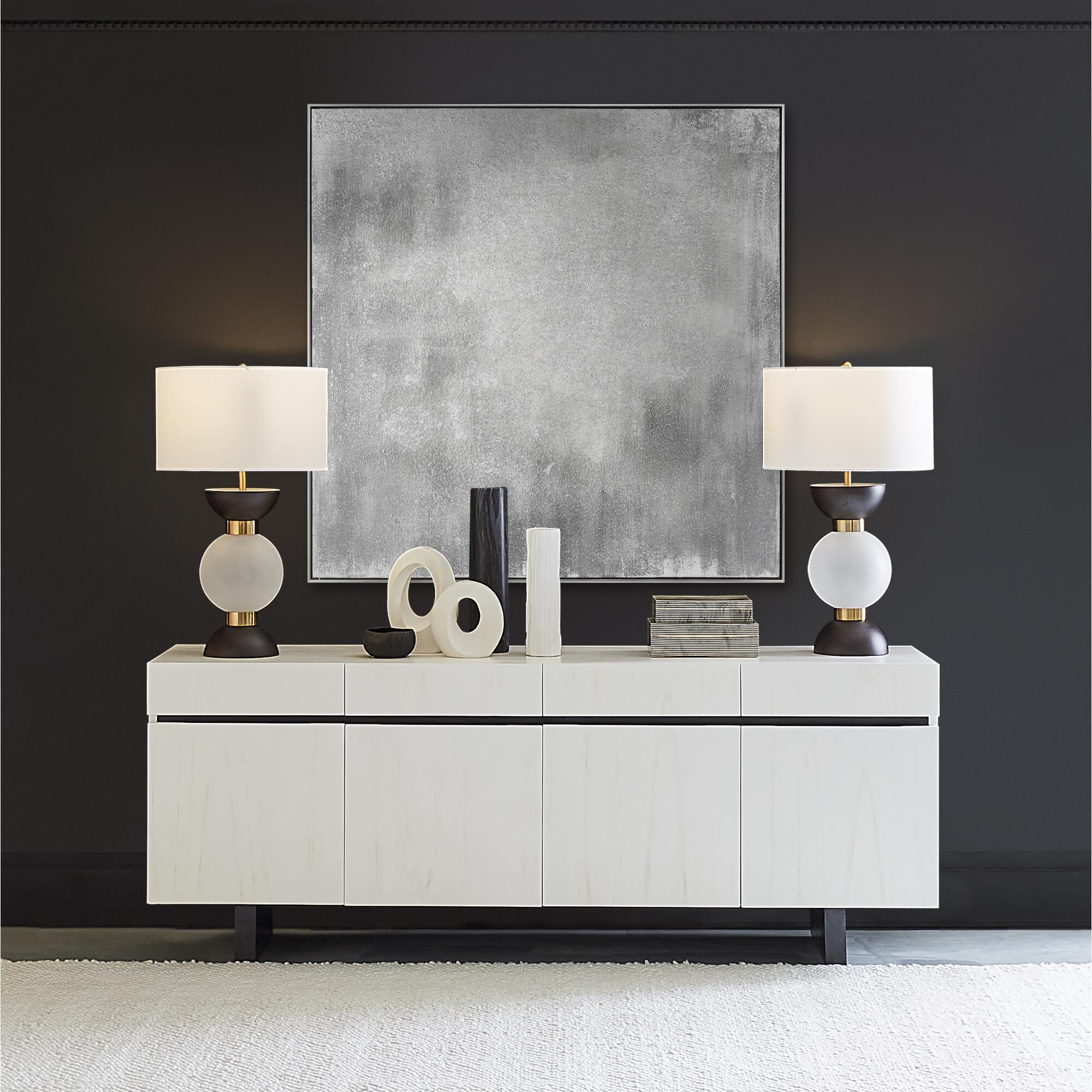 Shown in White, Grey finish