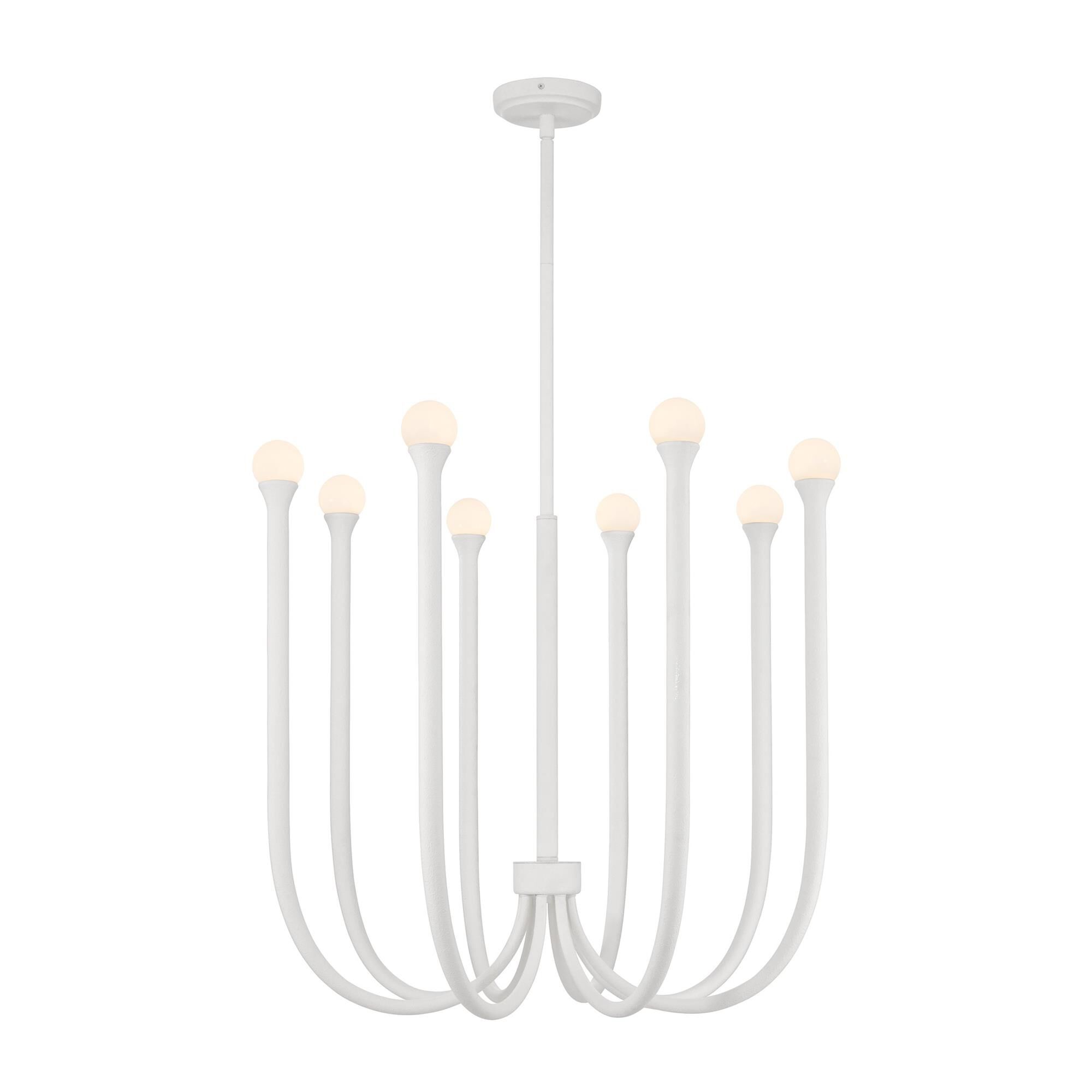 Shown in Plaster White finish and Opal glass