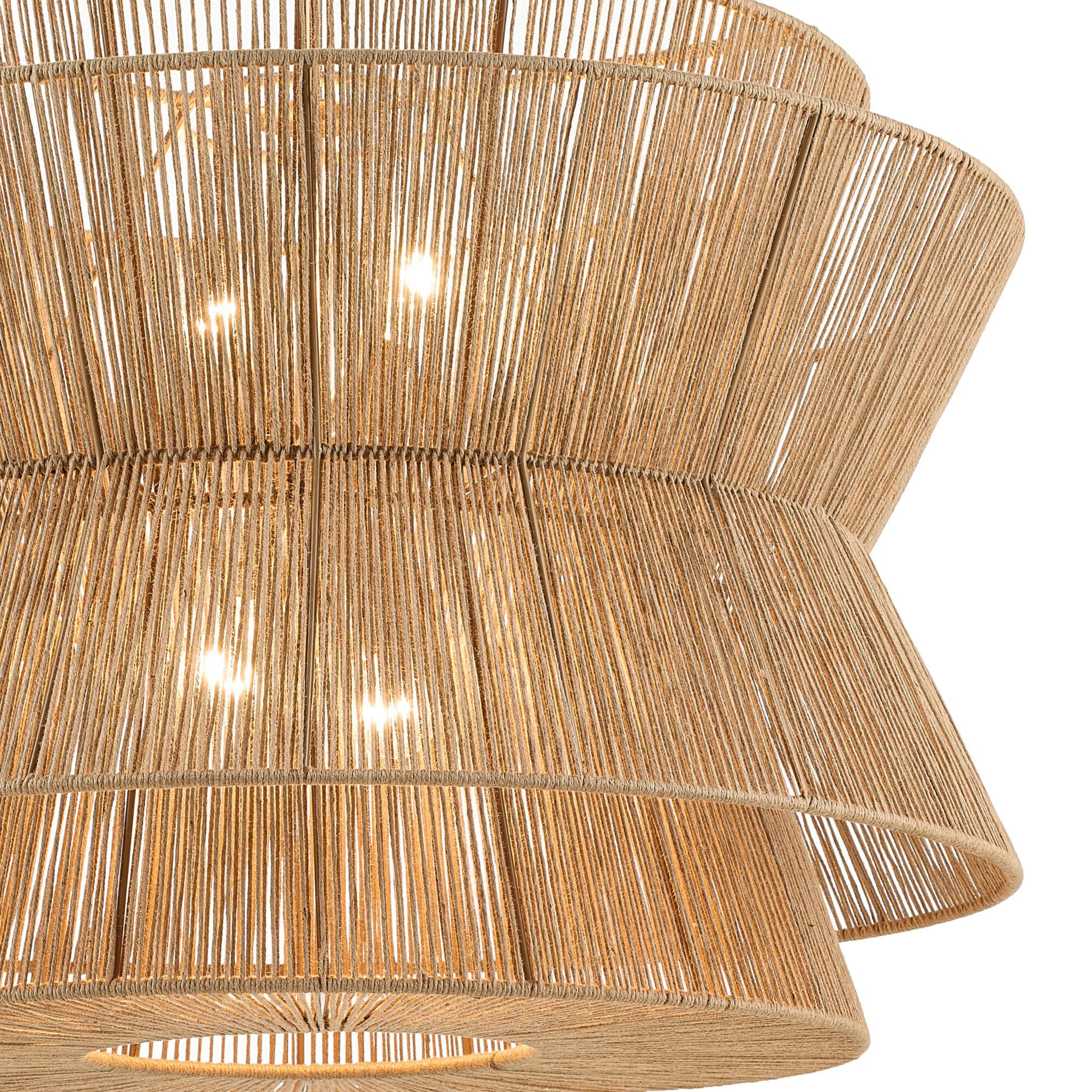 Shown in Champagne Bronze finish and Natural Fibers Textured shade