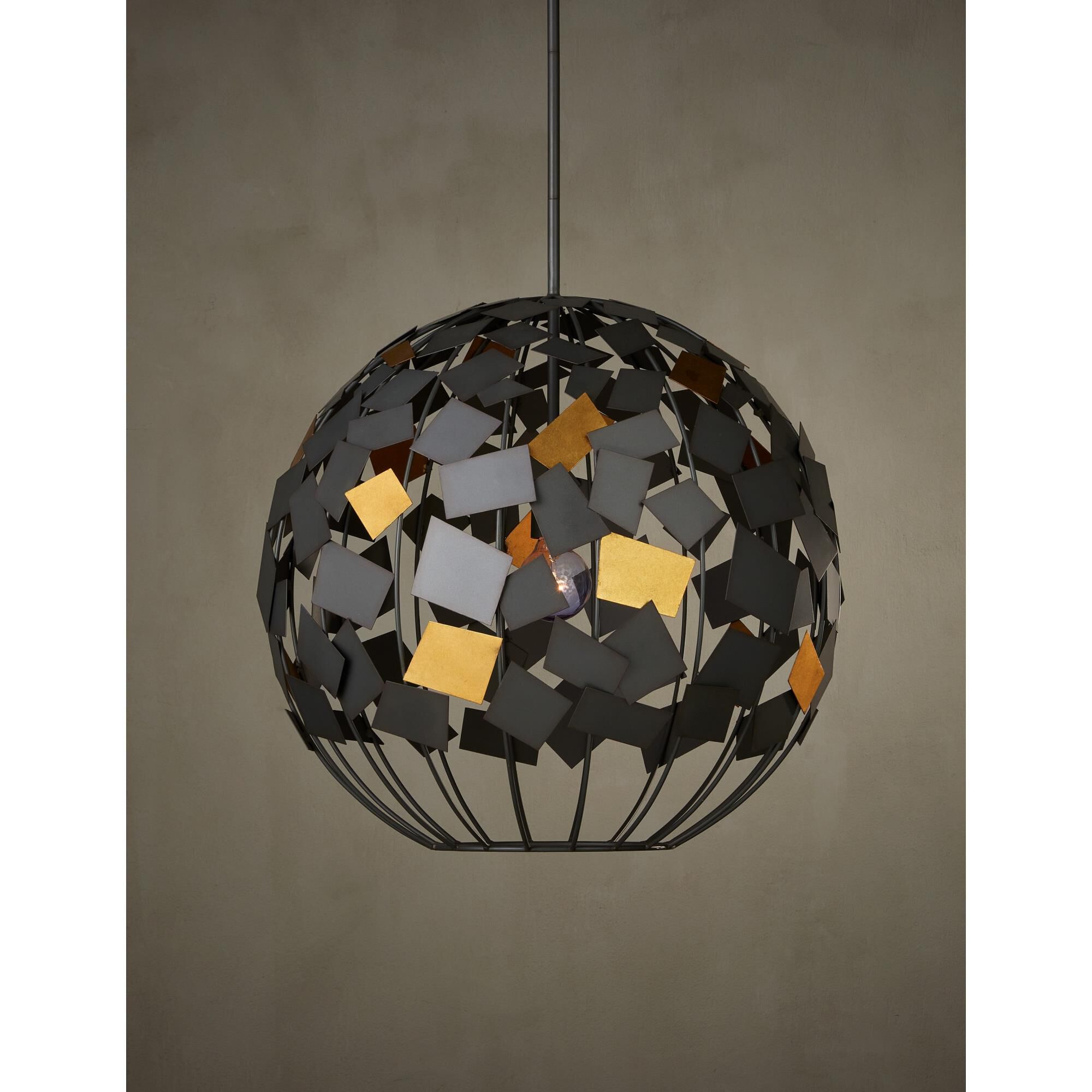 Shown in Hiroshi Gray/Contemporary Gold Leaf finish