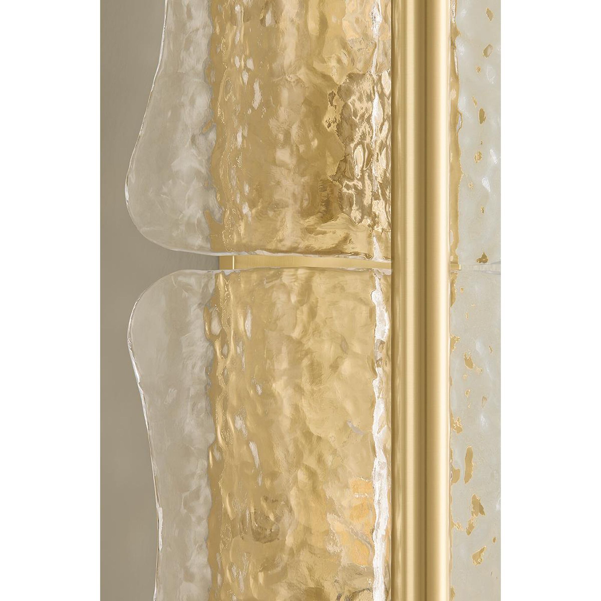 Shown in Aged Brass finish and Clear Optic glass