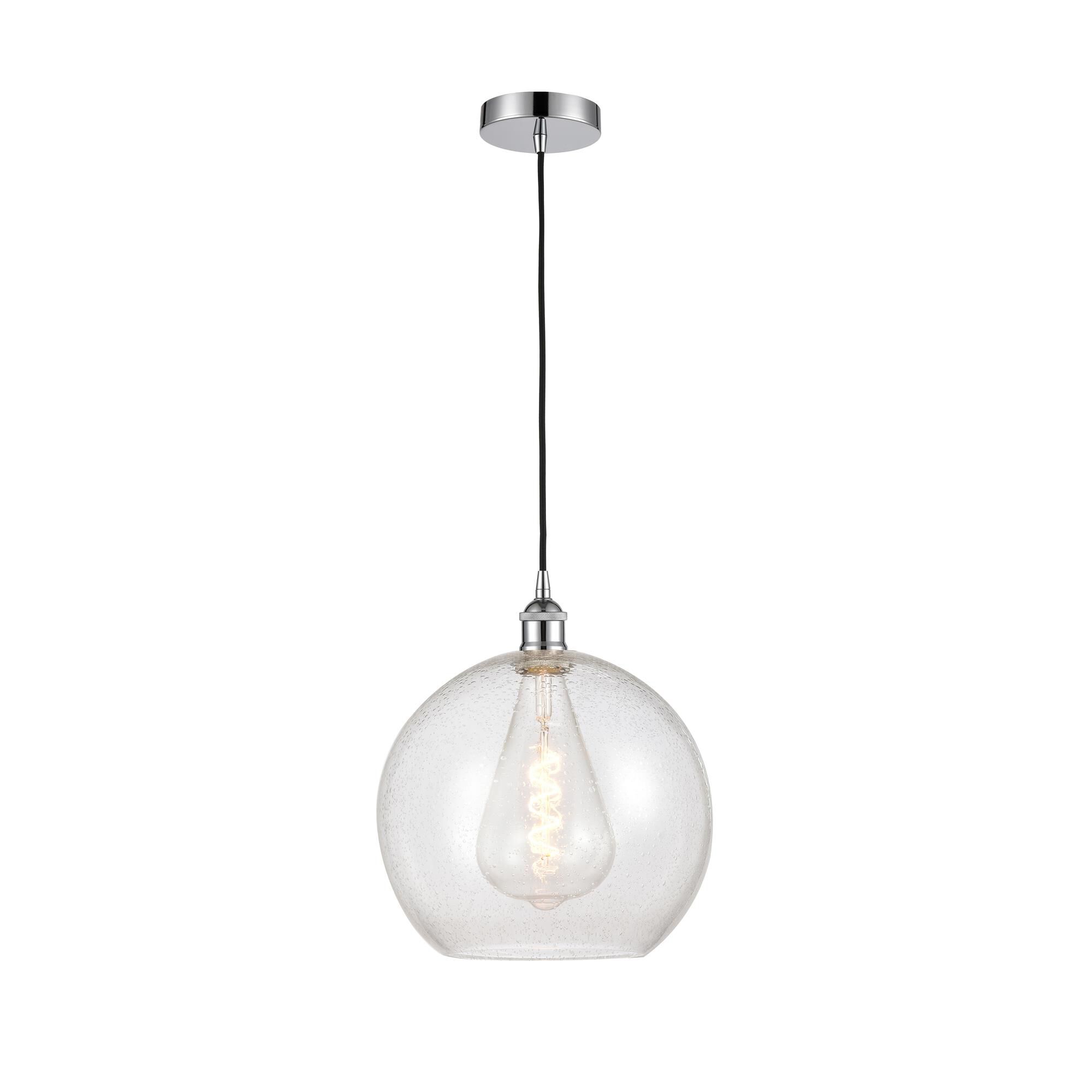 Shown in Polished Chrome finish and Seedy glass
