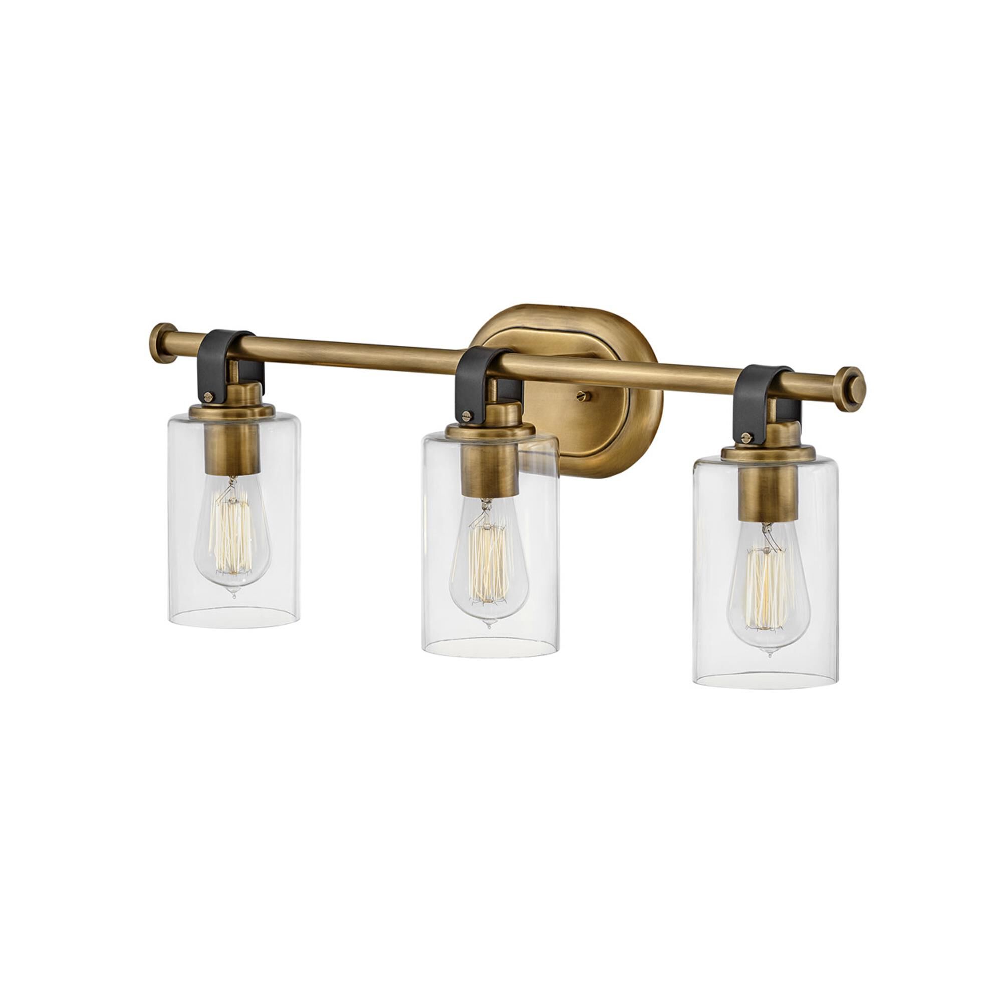 Shown in Heritage Brass finish and Clear glass