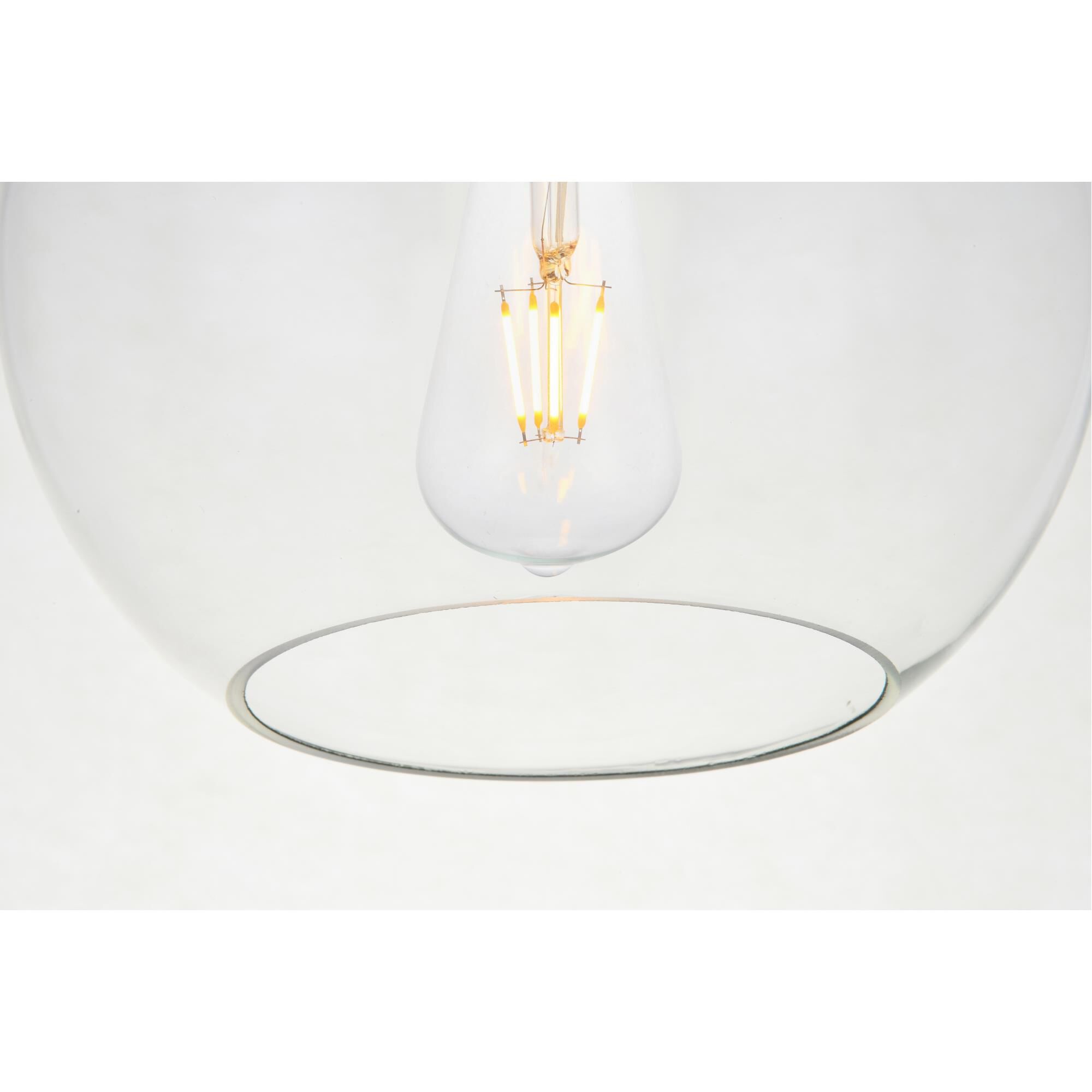 Shown in Brass finish and Clear glass