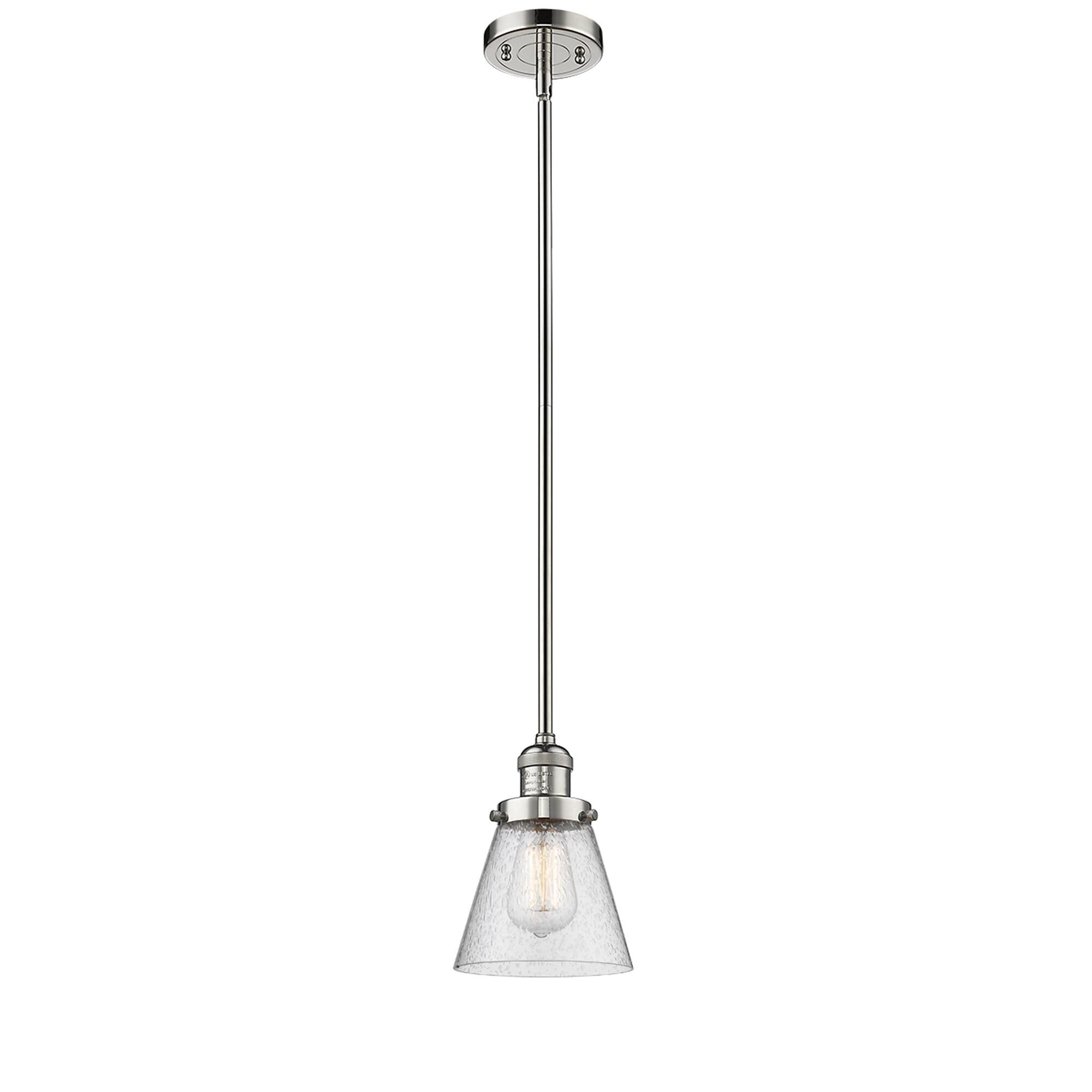 Shown in Polished Nickel finish and Seedy glass