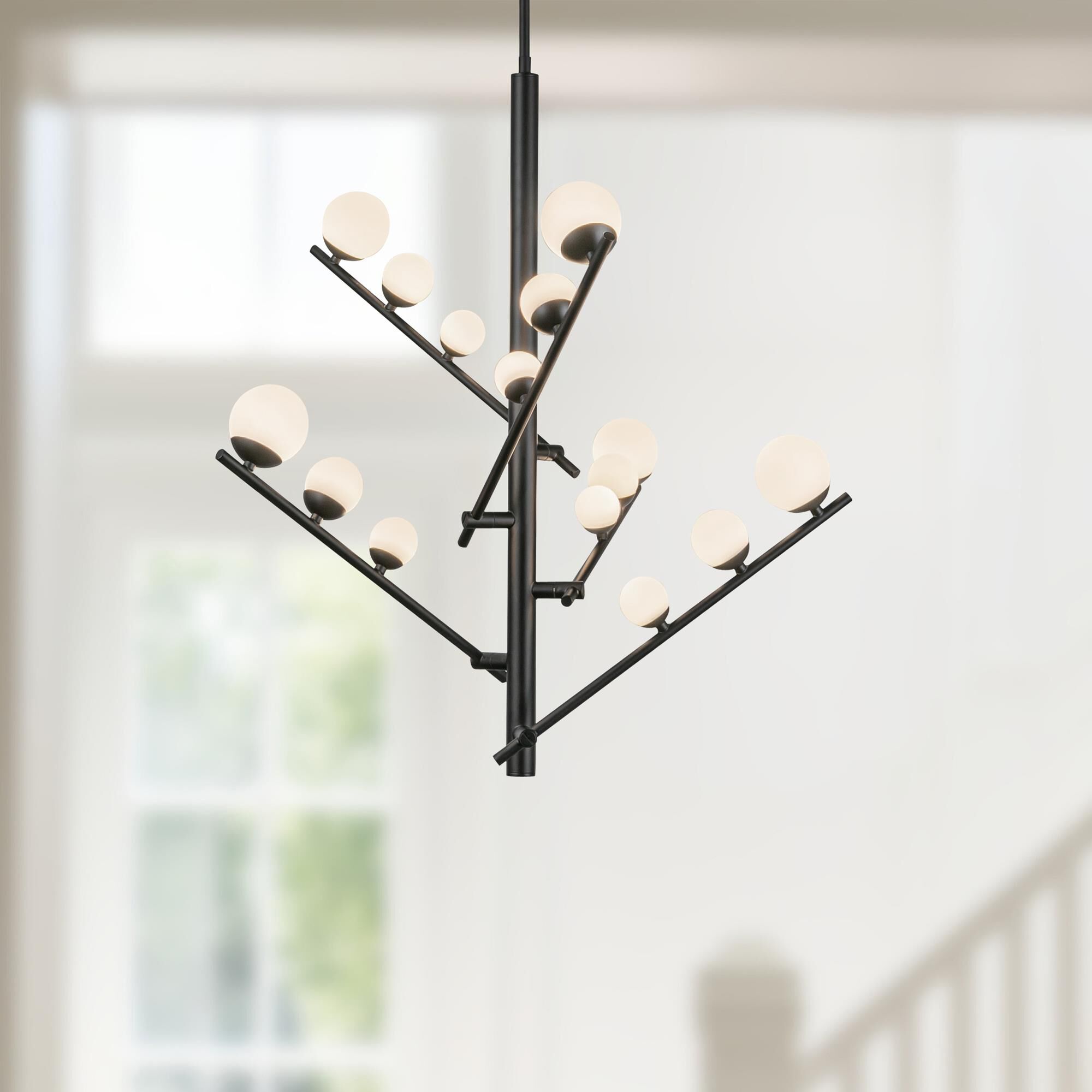 Shown in Black finish and Opal glass