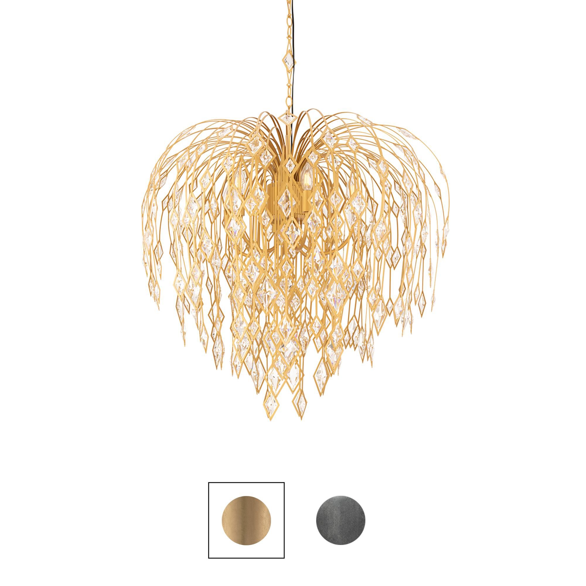 Shown in Antique Pewter finish and Clear Optic crystal