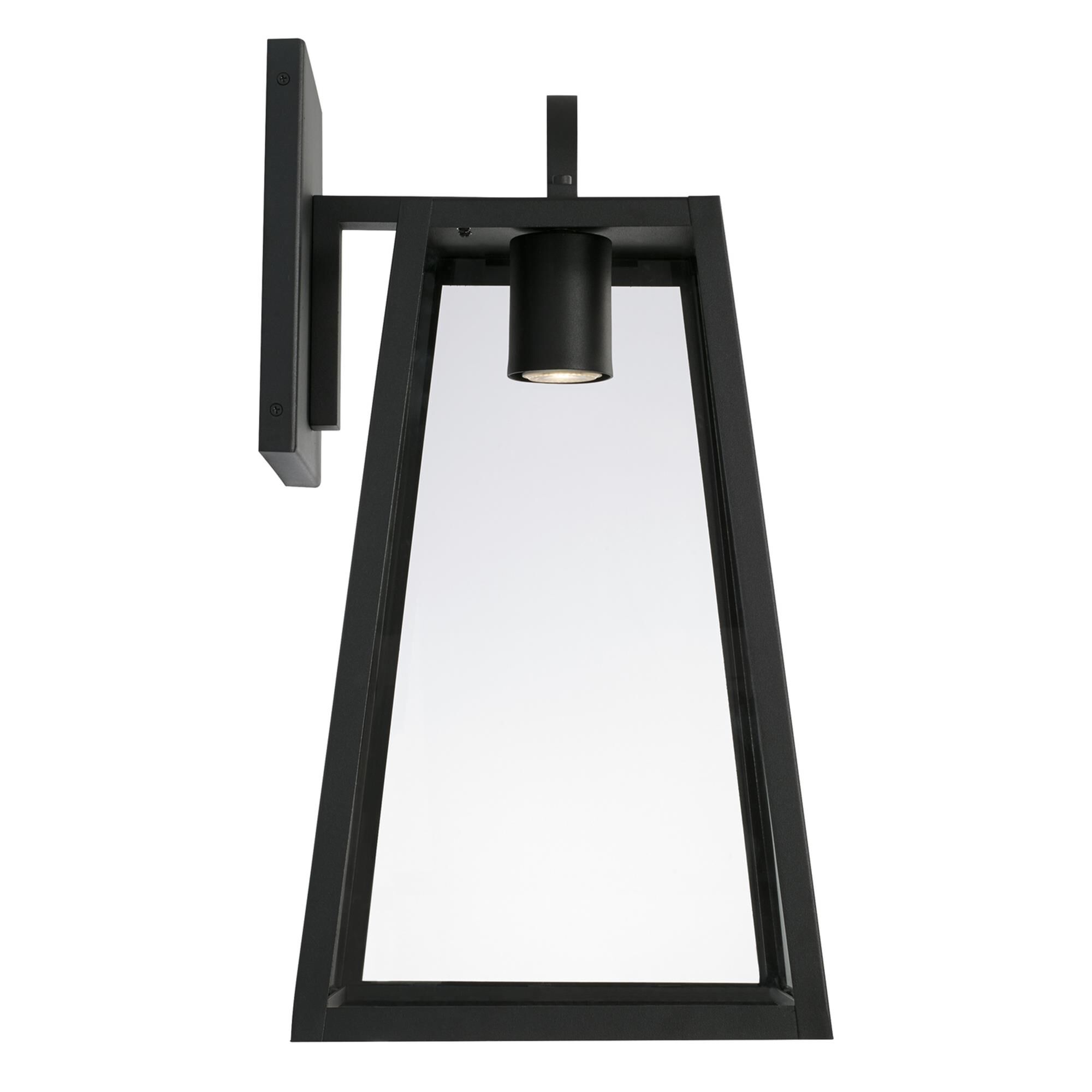 Shown in Black finish and Clear glass