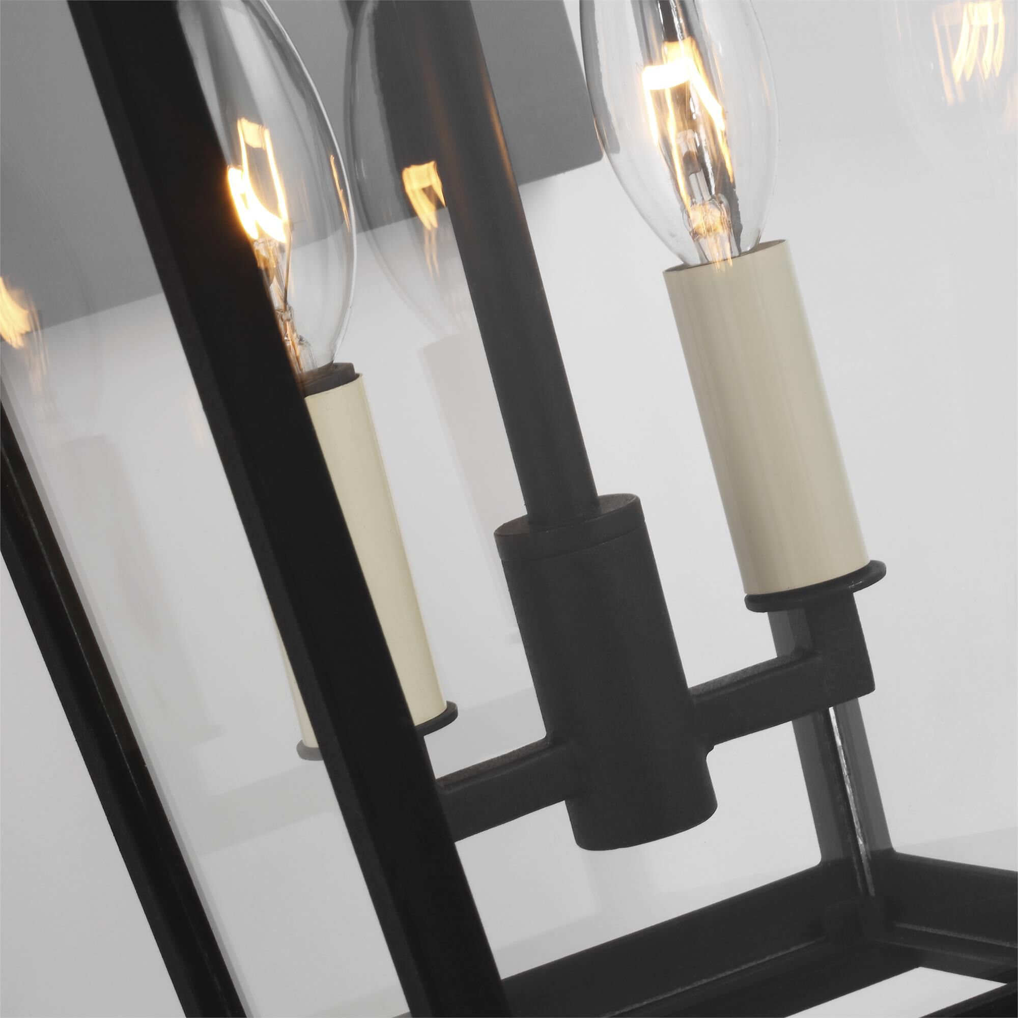 Shown in Textured Black finish and Clear Panels glass