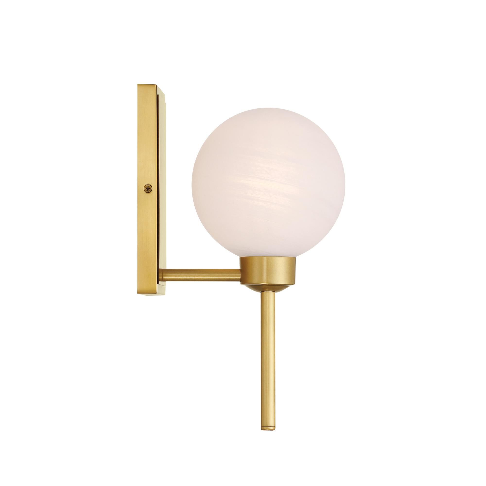 Shown in Legacy Brass finish and White glass and Etched Alabaster Glass shade
