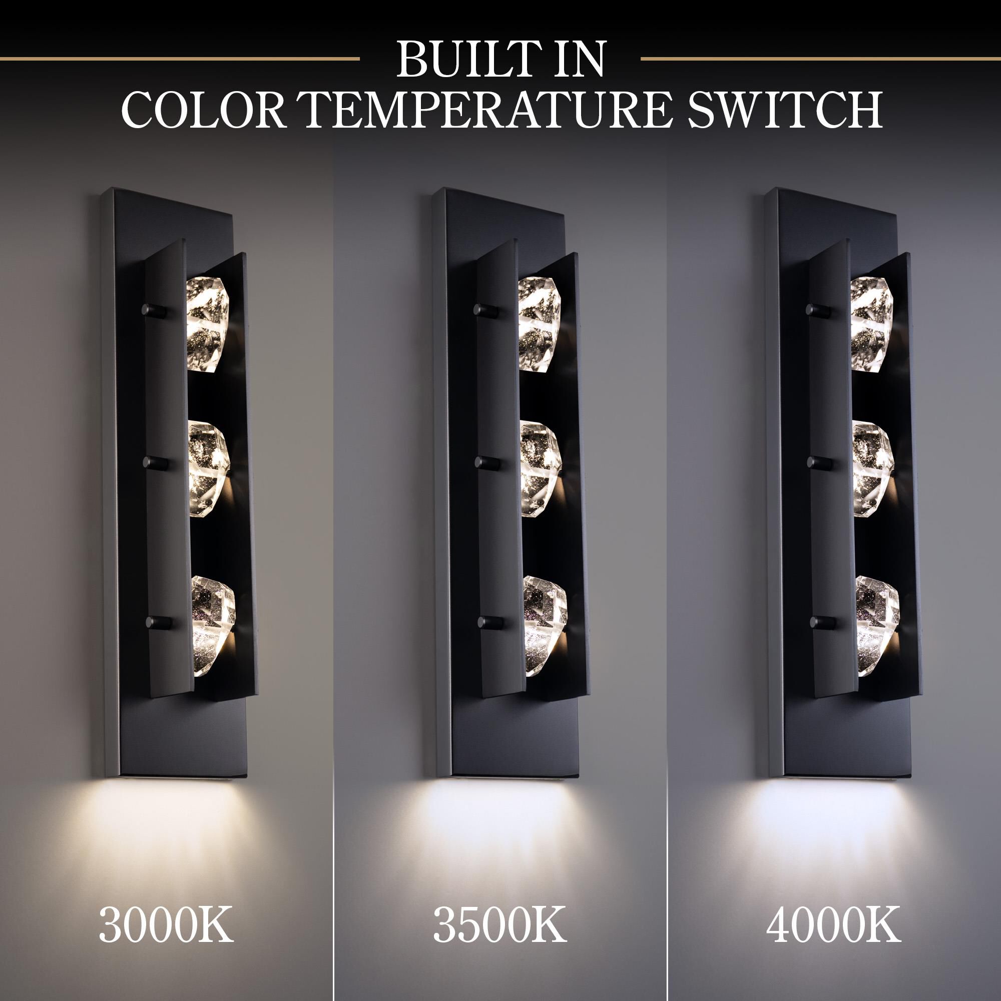 Shown in Black finish and Clear Optic Haze Crystal glass