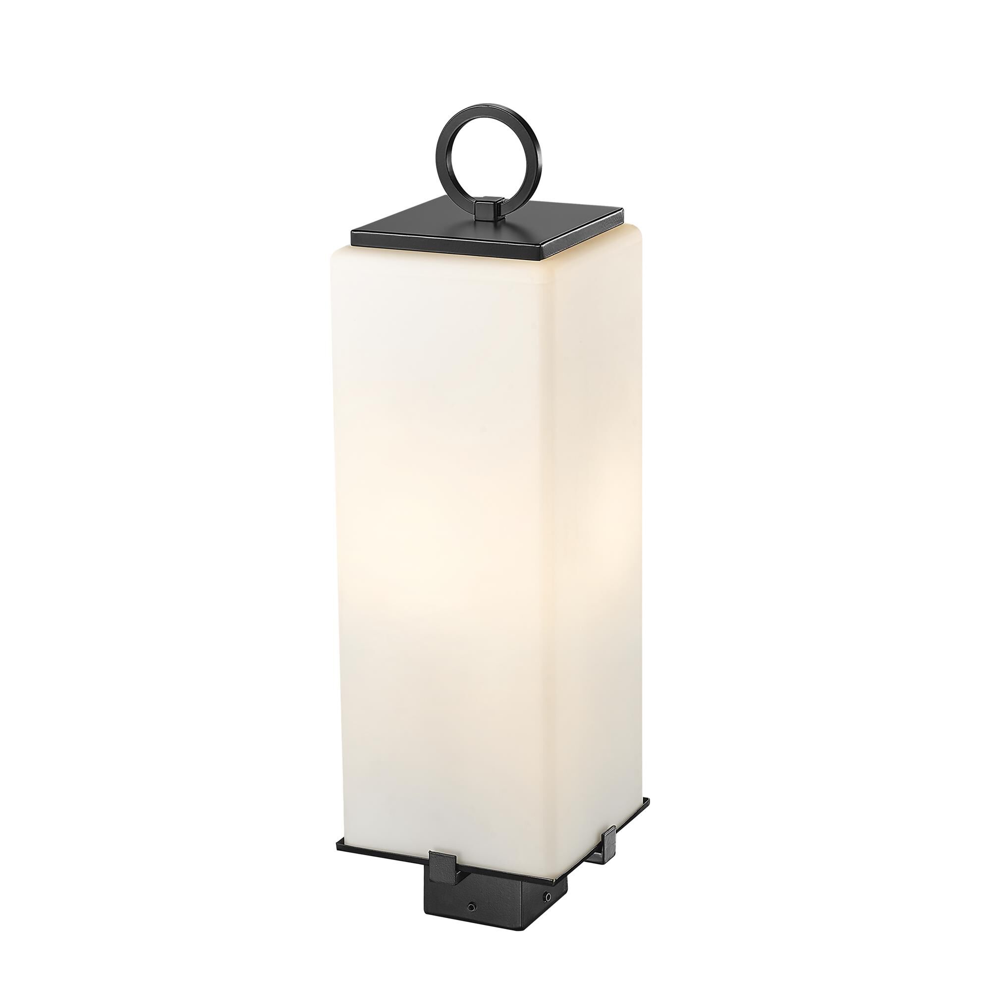 Shown in Black finish and Glass shade