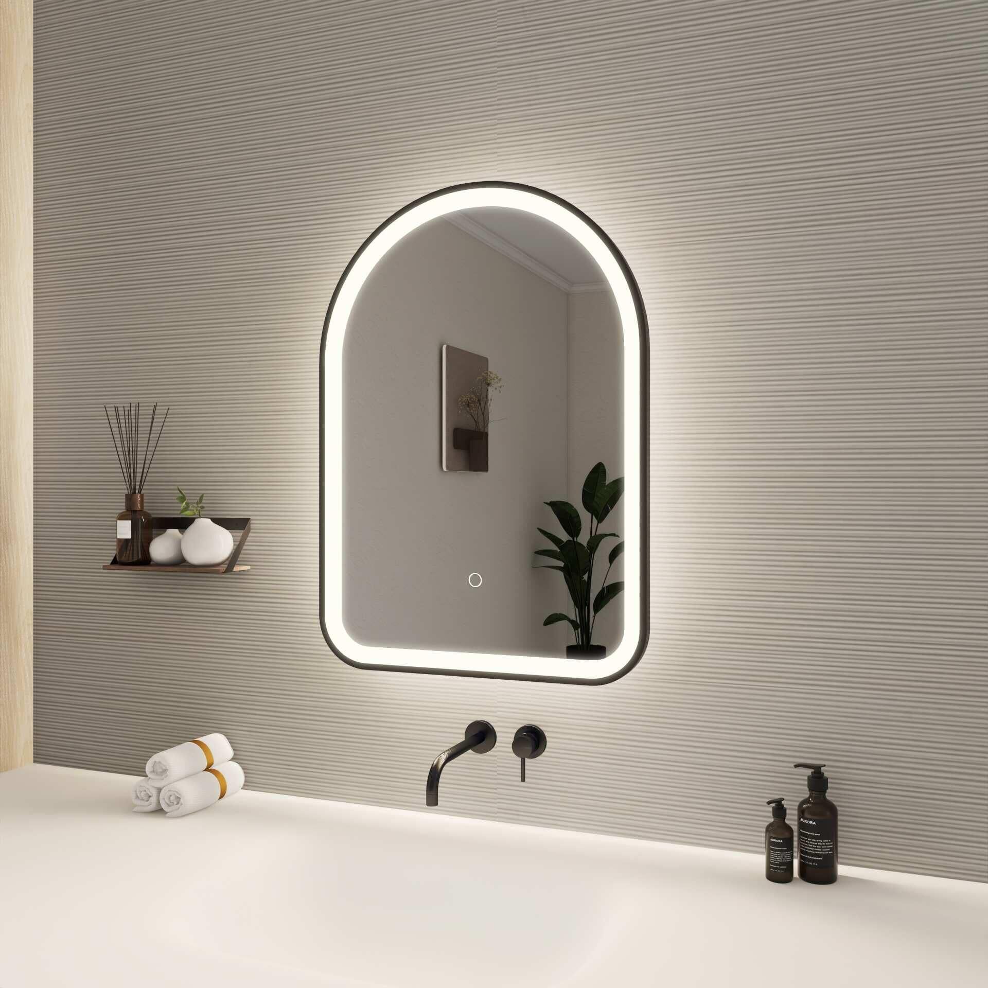 Harmoni 28 Inch Arched LED Lighted Mirror by Elegant Decor