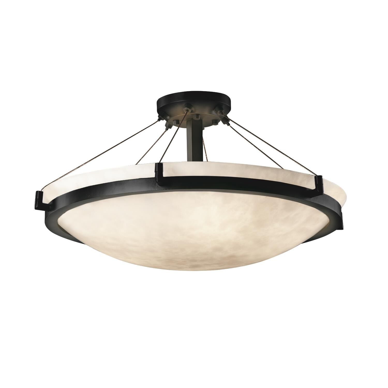 Shown in Matte Black finish and Clouds Resin glass and Round Bowl (CLD) shade and Round Bowl accent