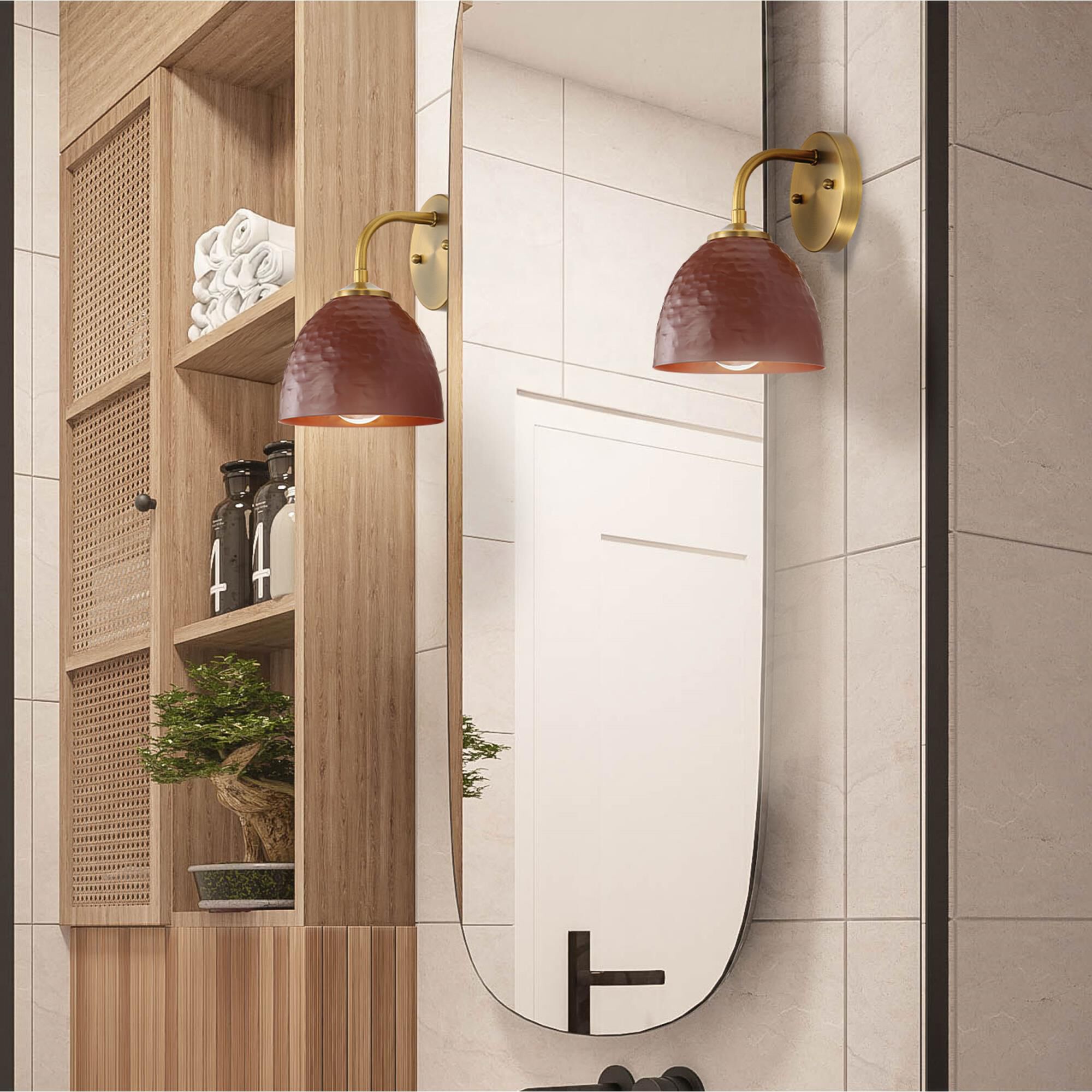 Shown in Modern Brass finish and Russet Clay shade