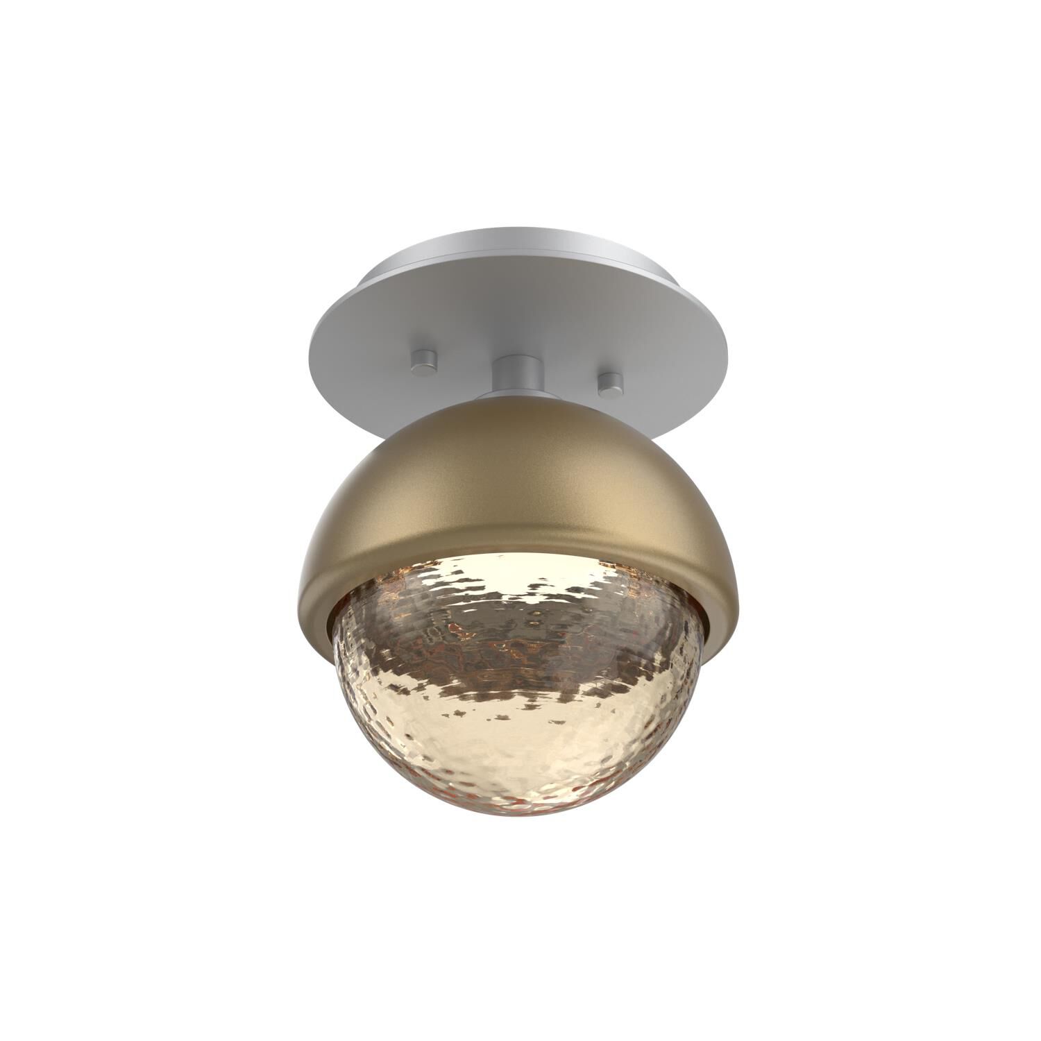 Shown in Classic Silver finish and Amber glass and Gilded Brass accent