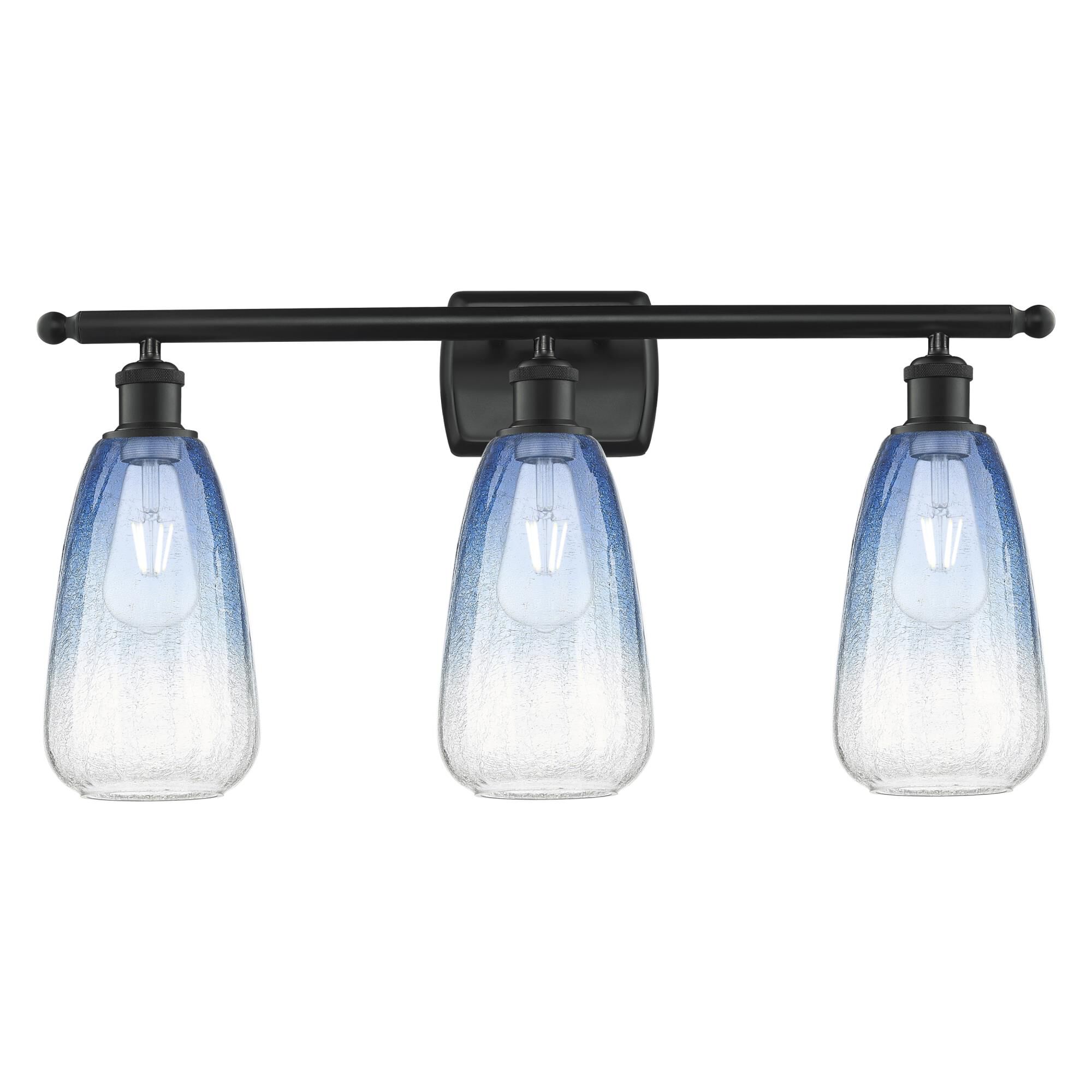 Shown in Matte Black finish and Sapphire Blue glass