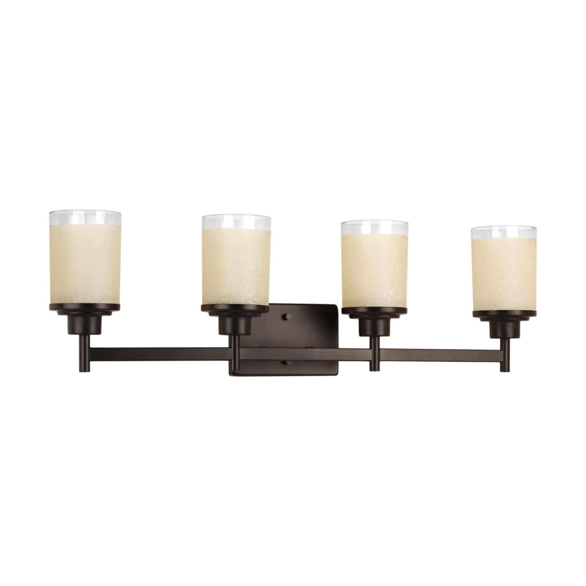 Shown in Antique Bronze finish and Etched umber linen glass