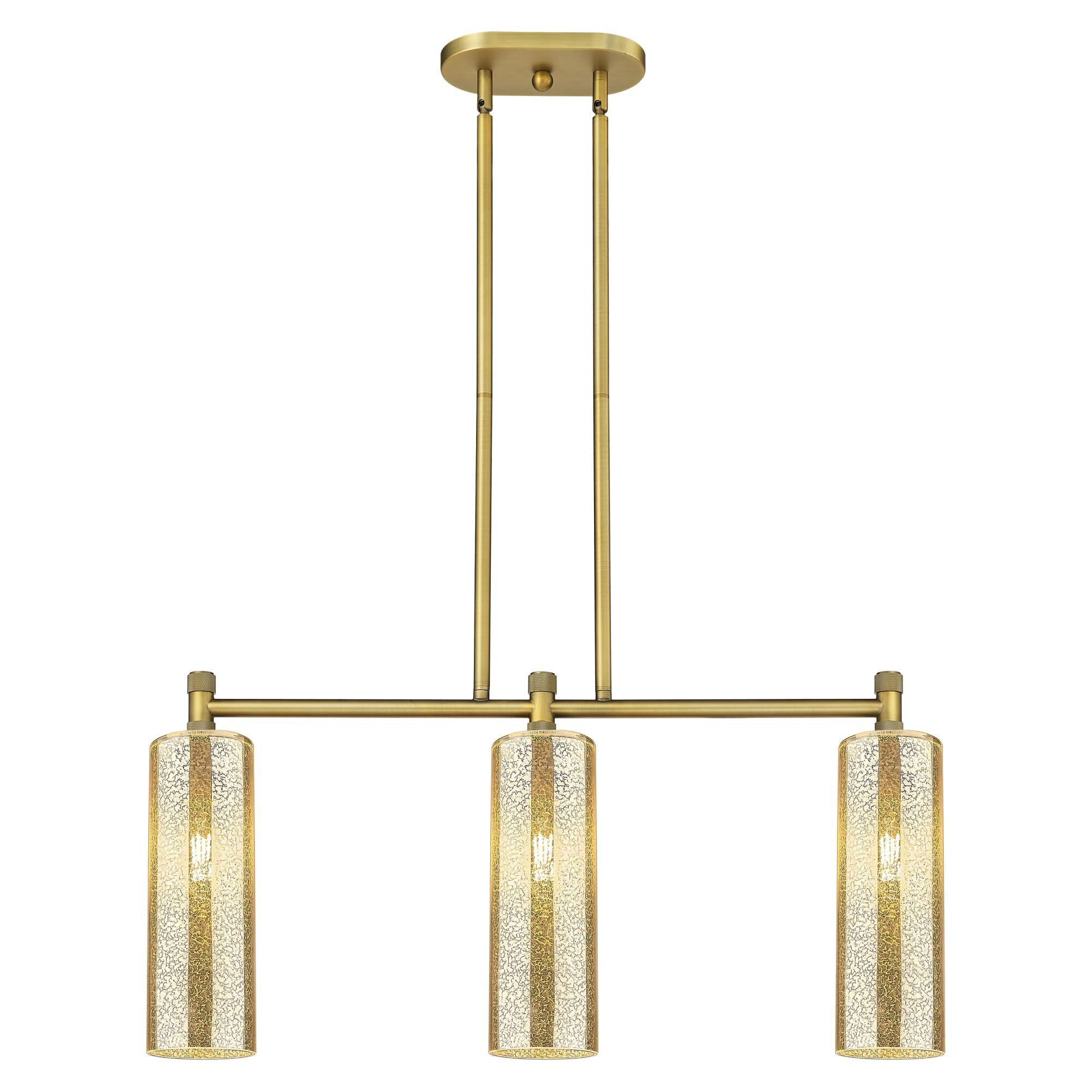 Shown in Brushed Brass finish and Mercury glass