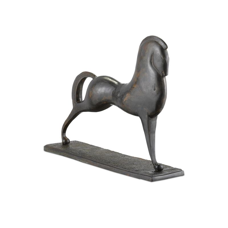 Assyrian Bronze Horse Figurine by Currey & Company