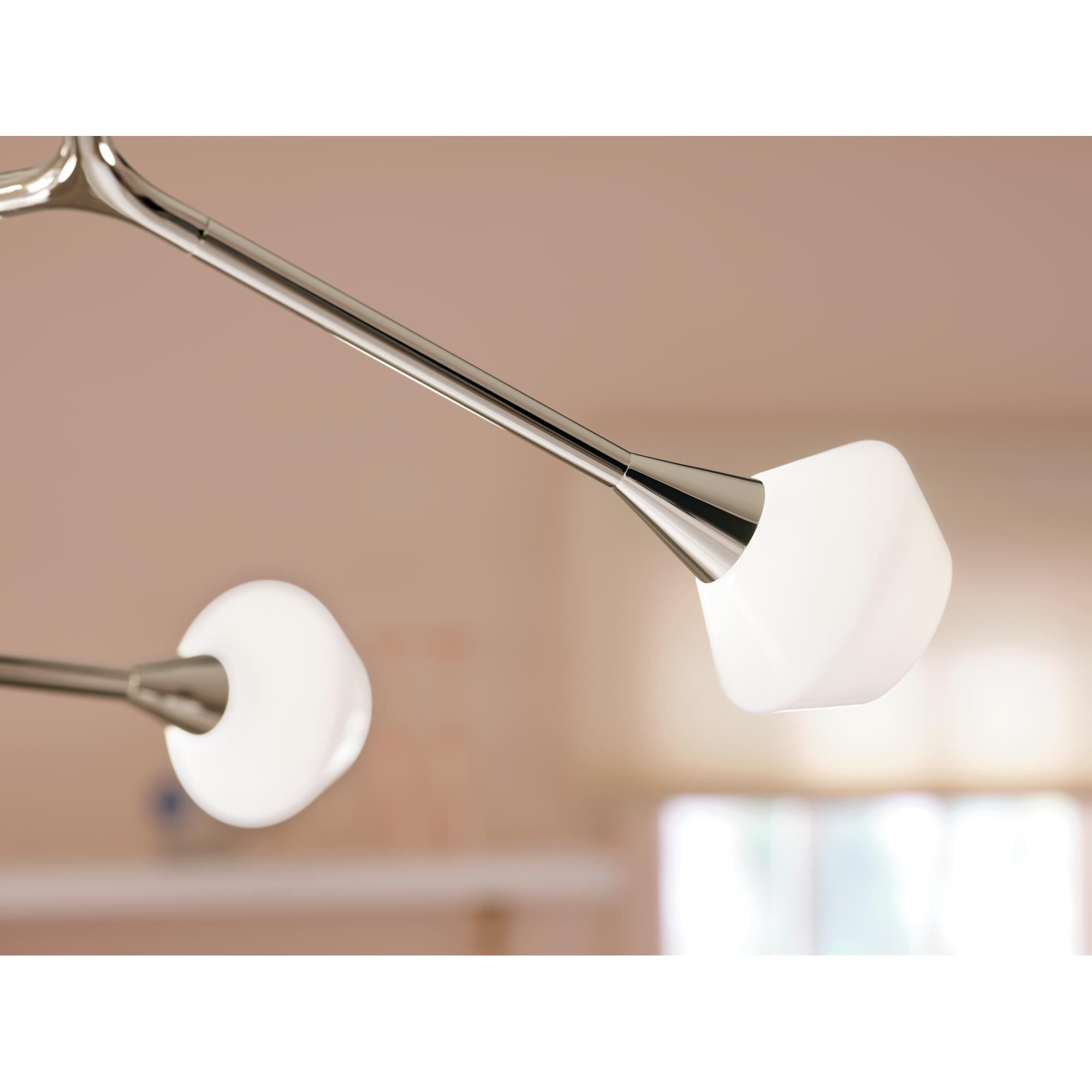 Shown in Polished Nickel finish and Opal glass