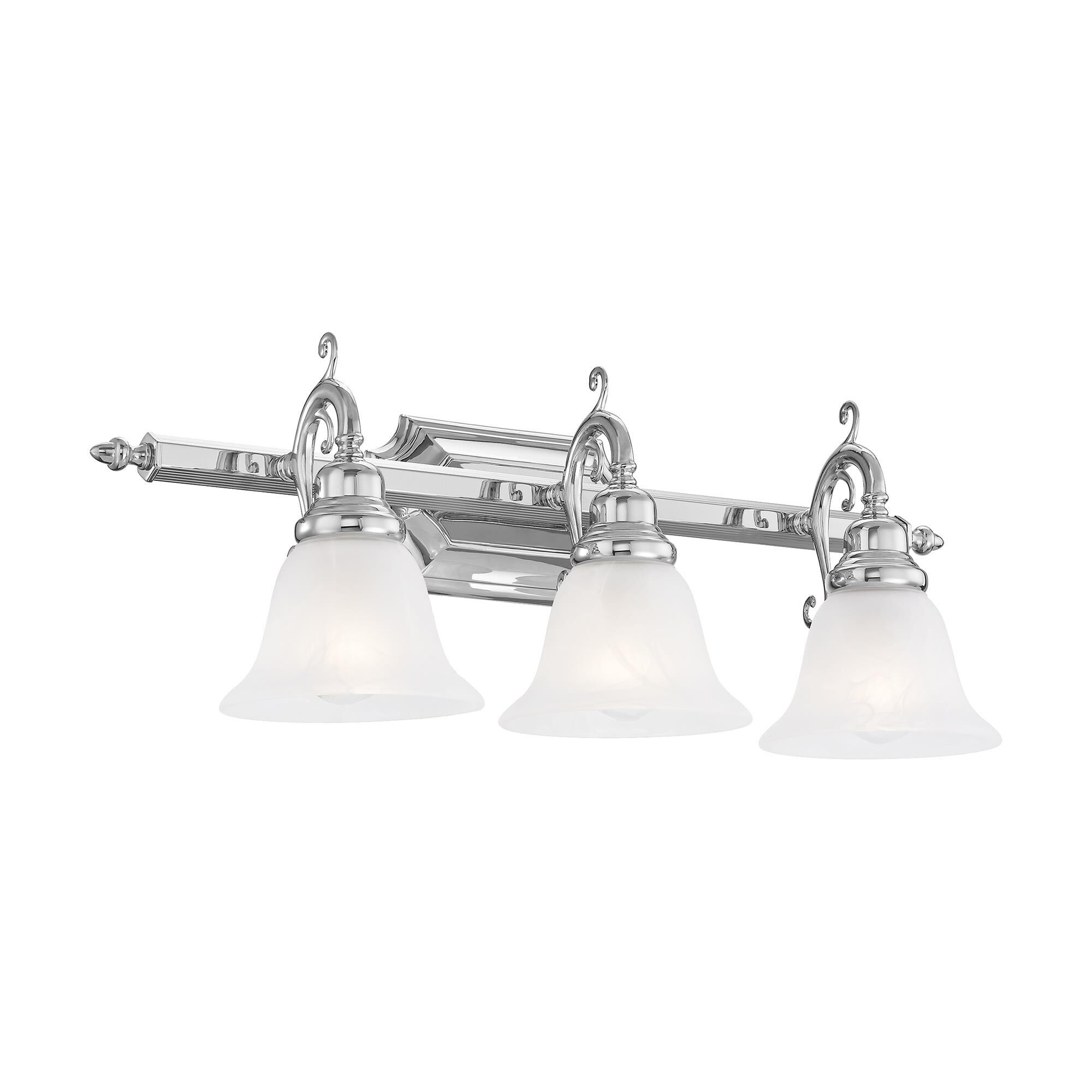 Shown in Chrome finish and White Alabaster glass