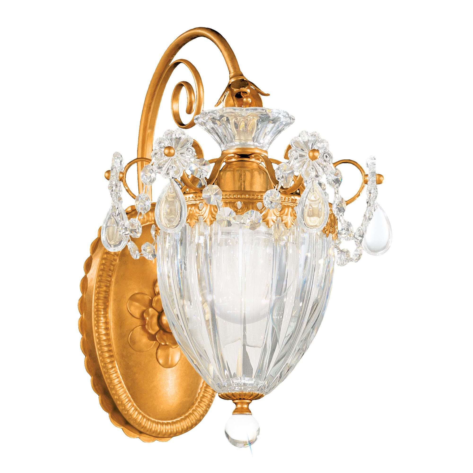 Shown in French Gold finish and Handcut crystal