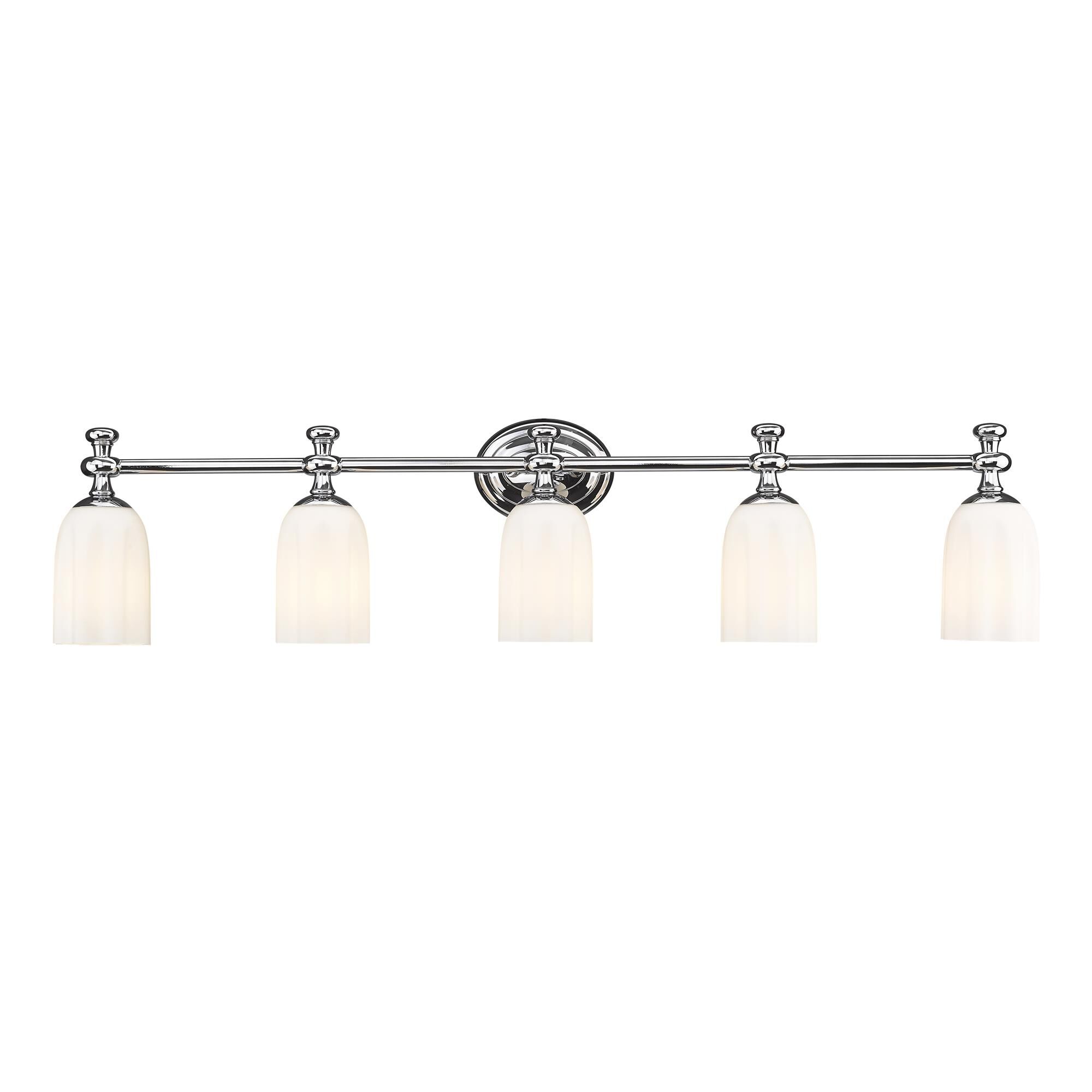 Shown in Chrome finish and Opal Etched glass and Opal Etched shade