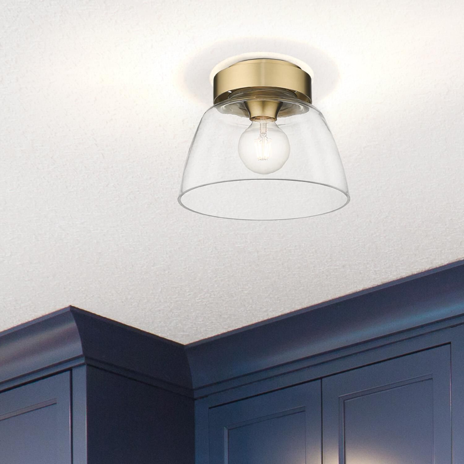 Shown in Brushed Champagne Bronze finish and Clear glass