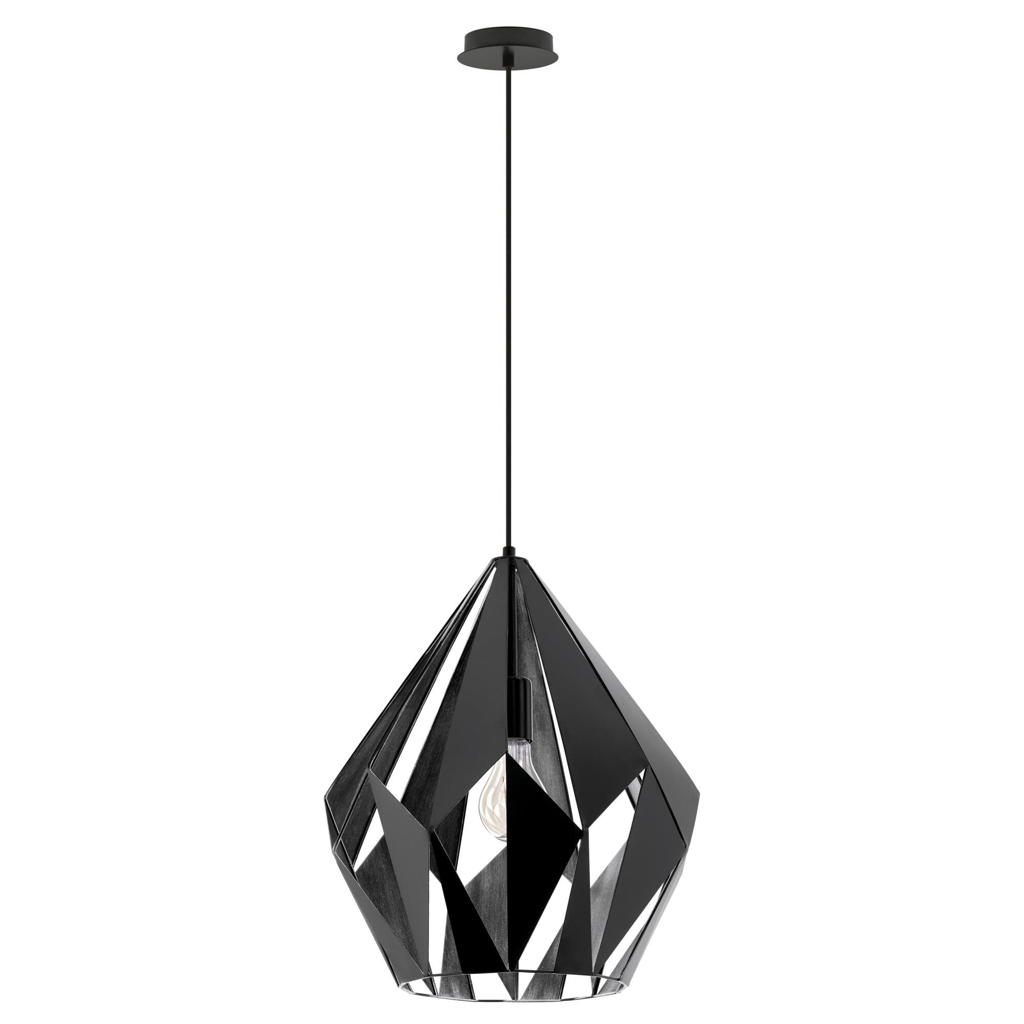 Shown in Matte Black and Silver finish and Geometric shade