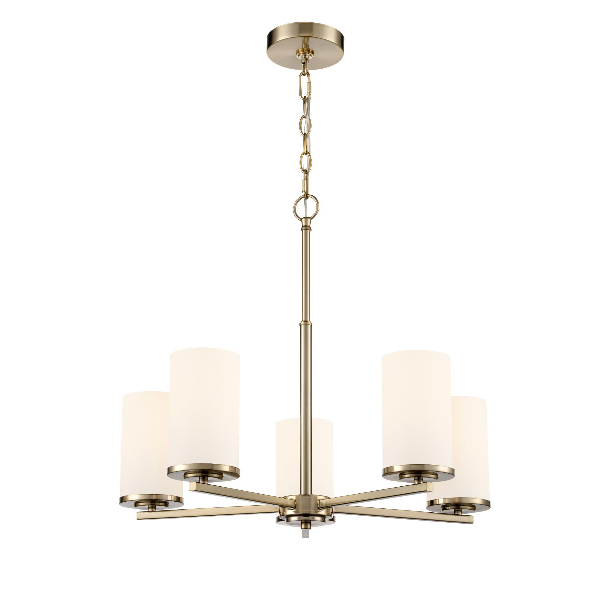 Shown in Modern Gold finish and Etched White glass