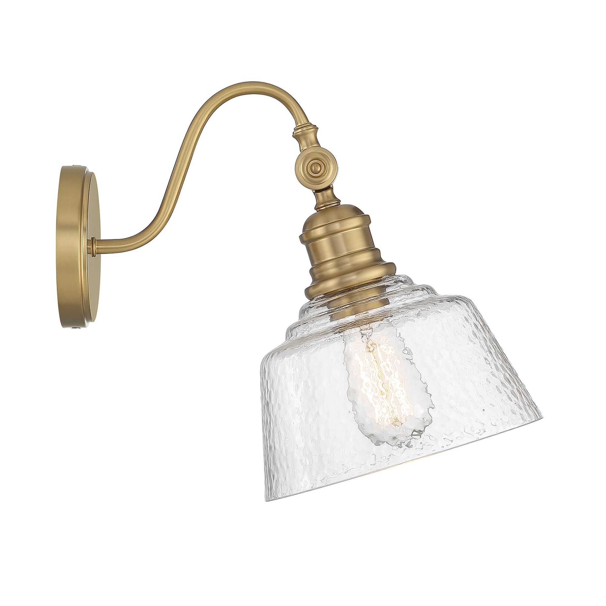 Shown in Natural Brass finish and Vintage glass