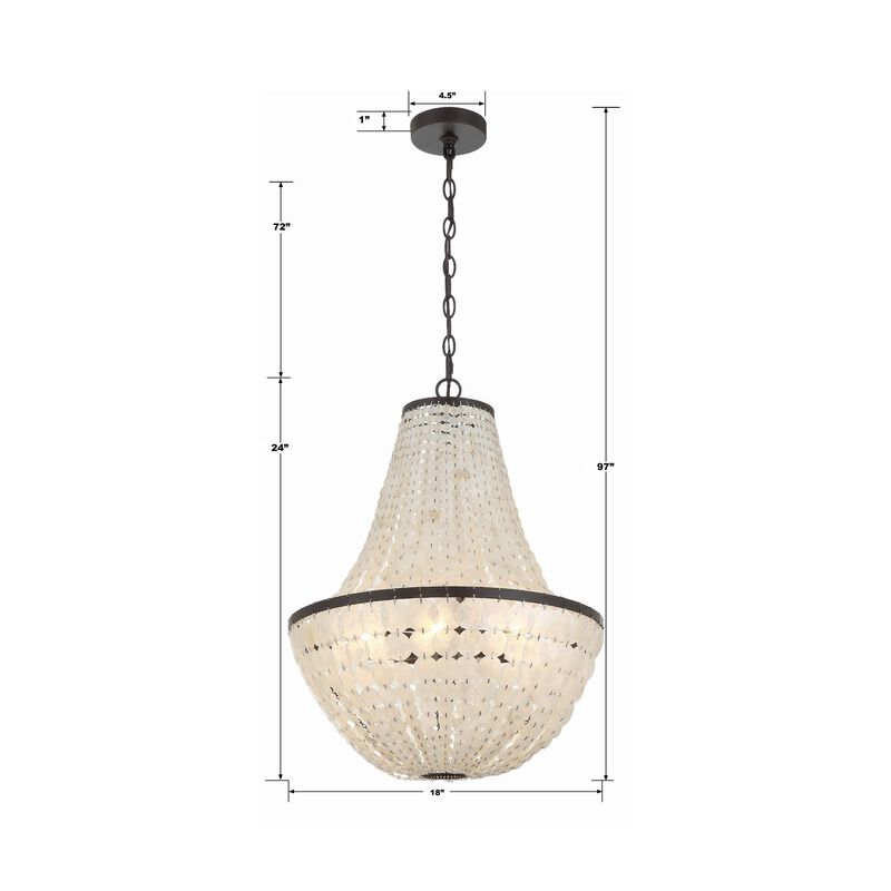 Brielle 18 Inch 6 Light Mini Chandelier by Crystorama