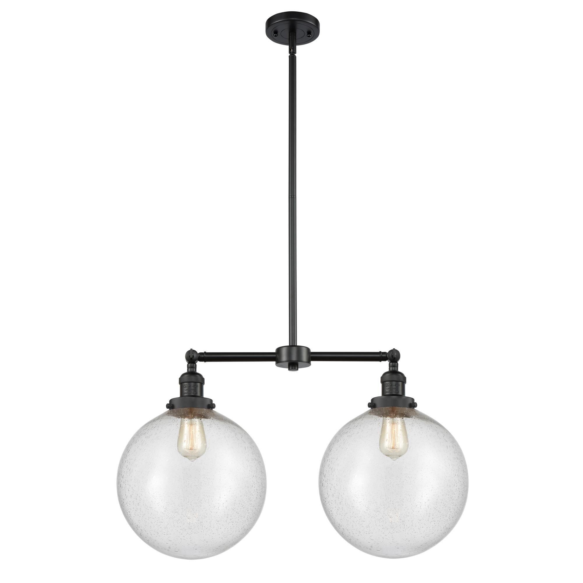 Shown in Matte Black finish and Seedy Beacon glass