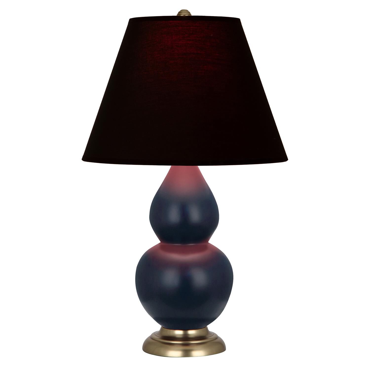 Shown in Matte Midnight Blue finish and Ink Black with Rose Red Lining shade and Antique Brass accent