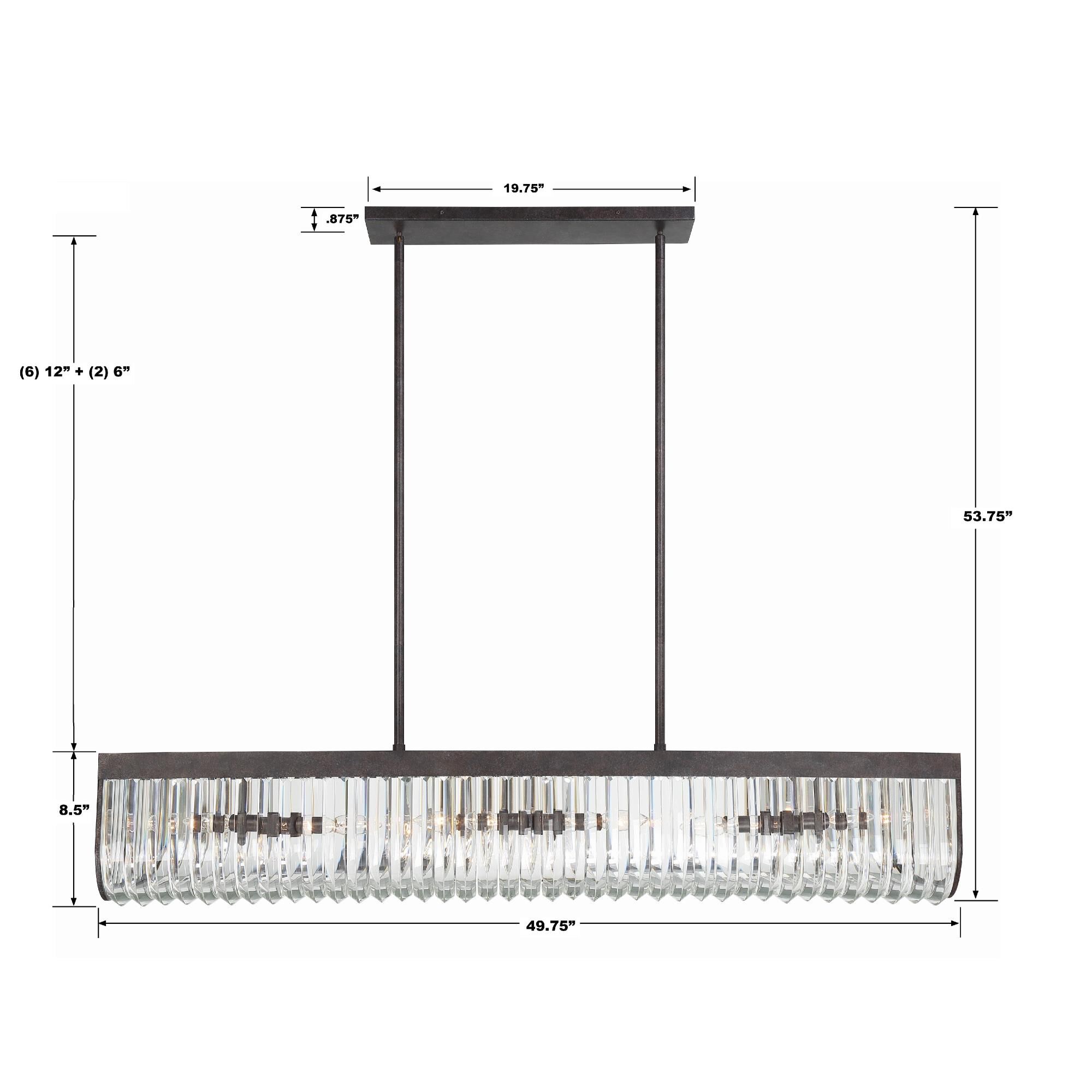 Alister 49 Inch 6 Light Linear Suspension Light by Crystorama