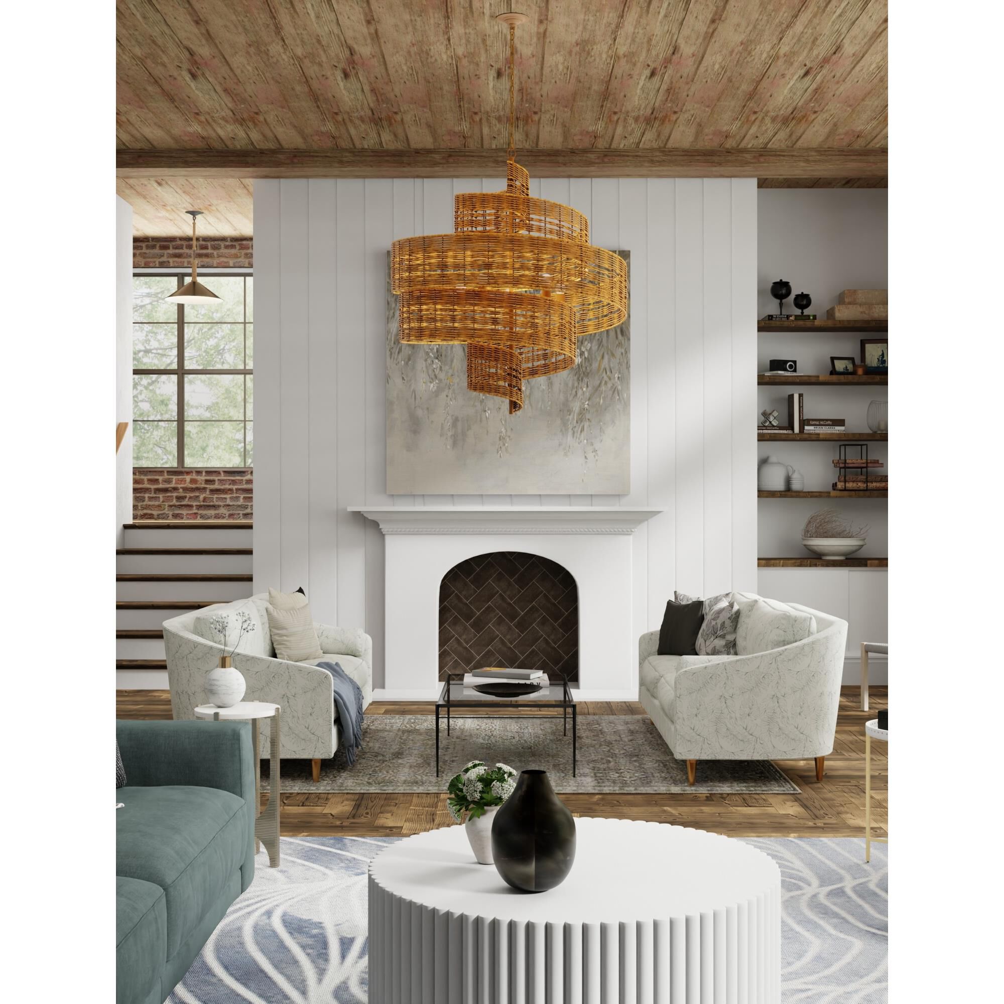 Shown in Khaki and Natural Rattan finish