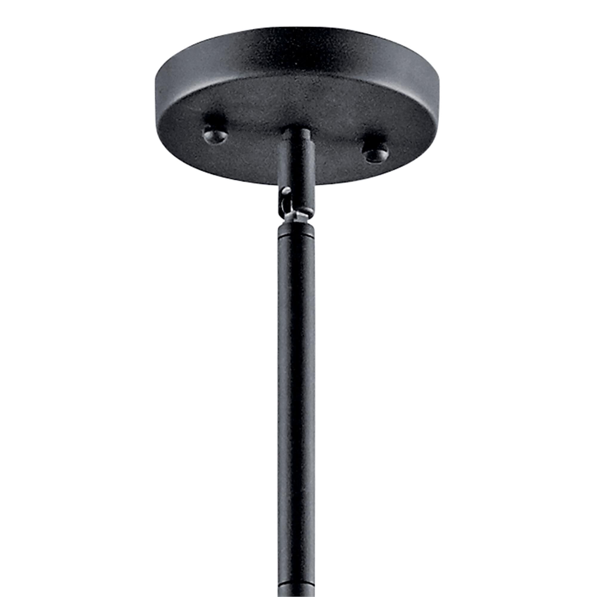 Shown in Black finish and Satin Etched glass and White Microfiber shade