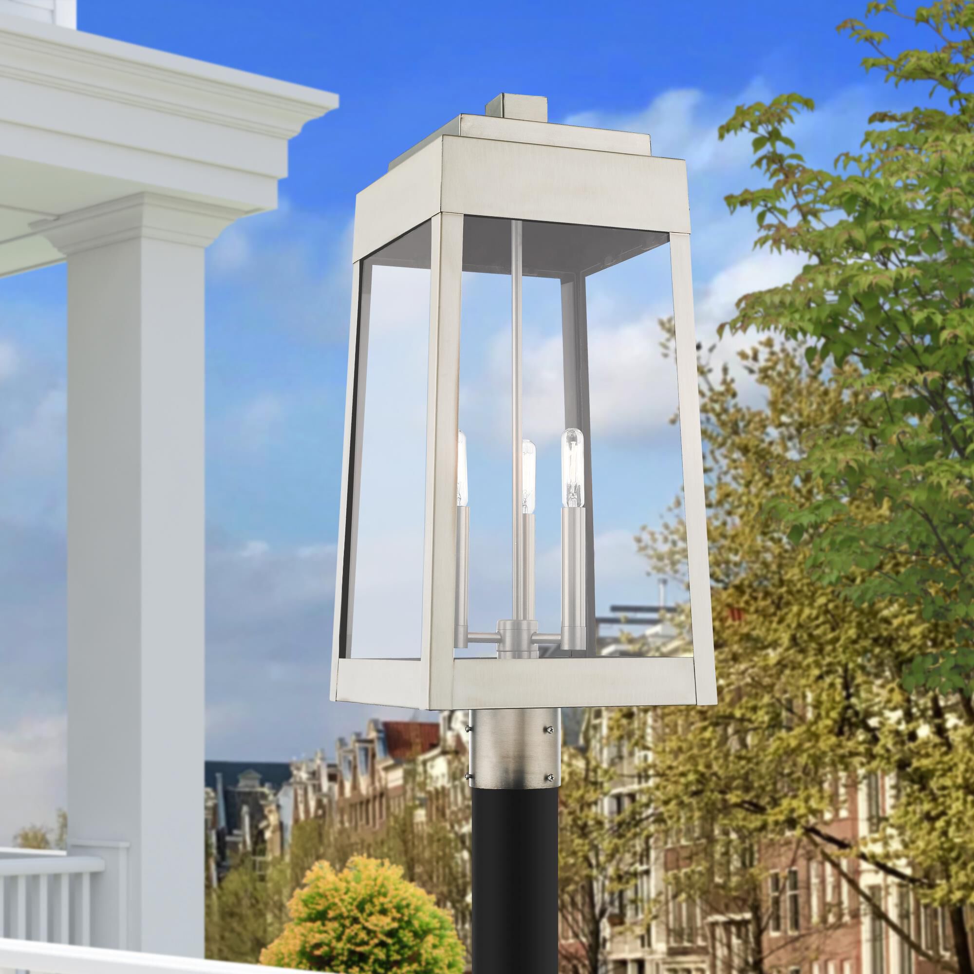 Oslo 24 Inch Tall 3 Light Outdoor Post Lamp by Livex Lighting