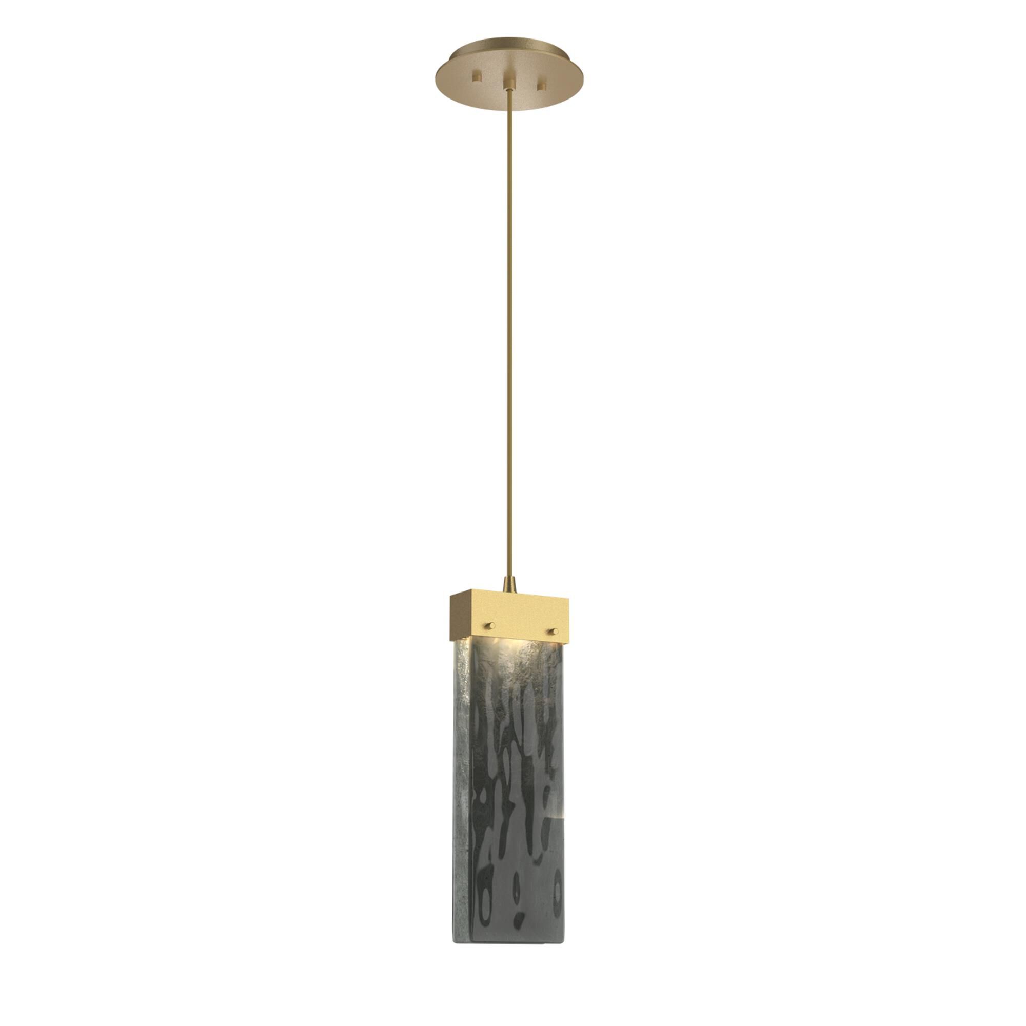 Shown in Gilded Brass finish and Smoke Granite glass