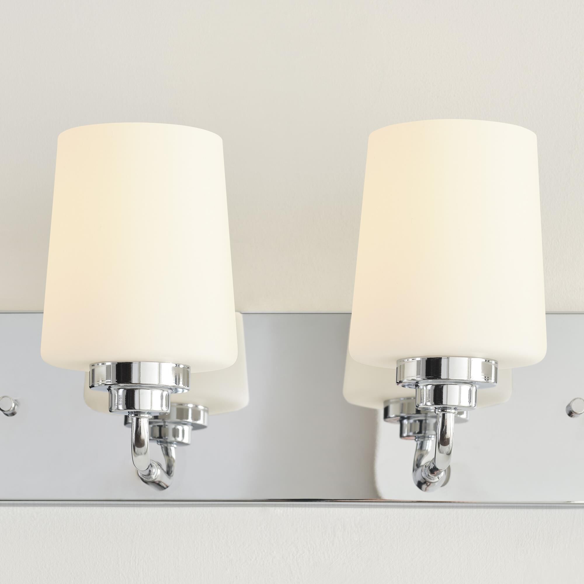 Shown in Chrome finish and Etched with White Inside glass