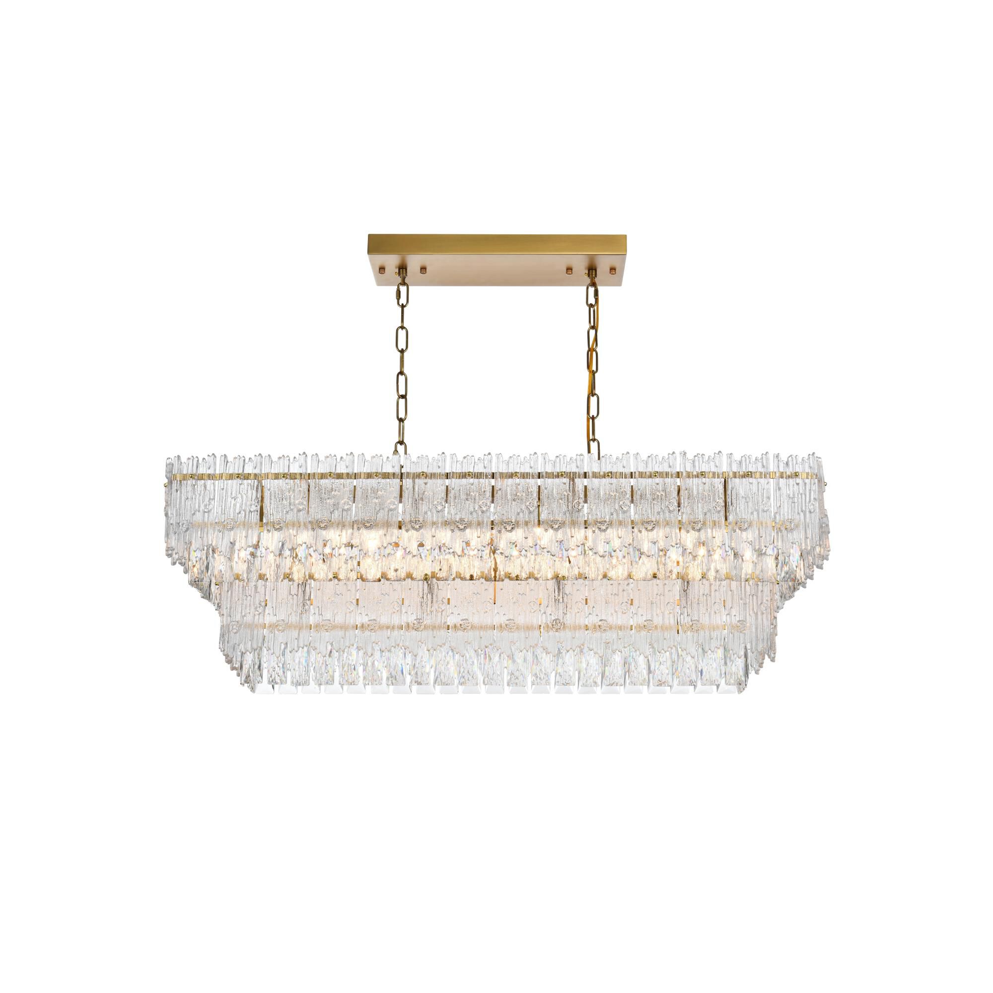 Shown in Satin Gold finish and Rc crystal and Clear glass