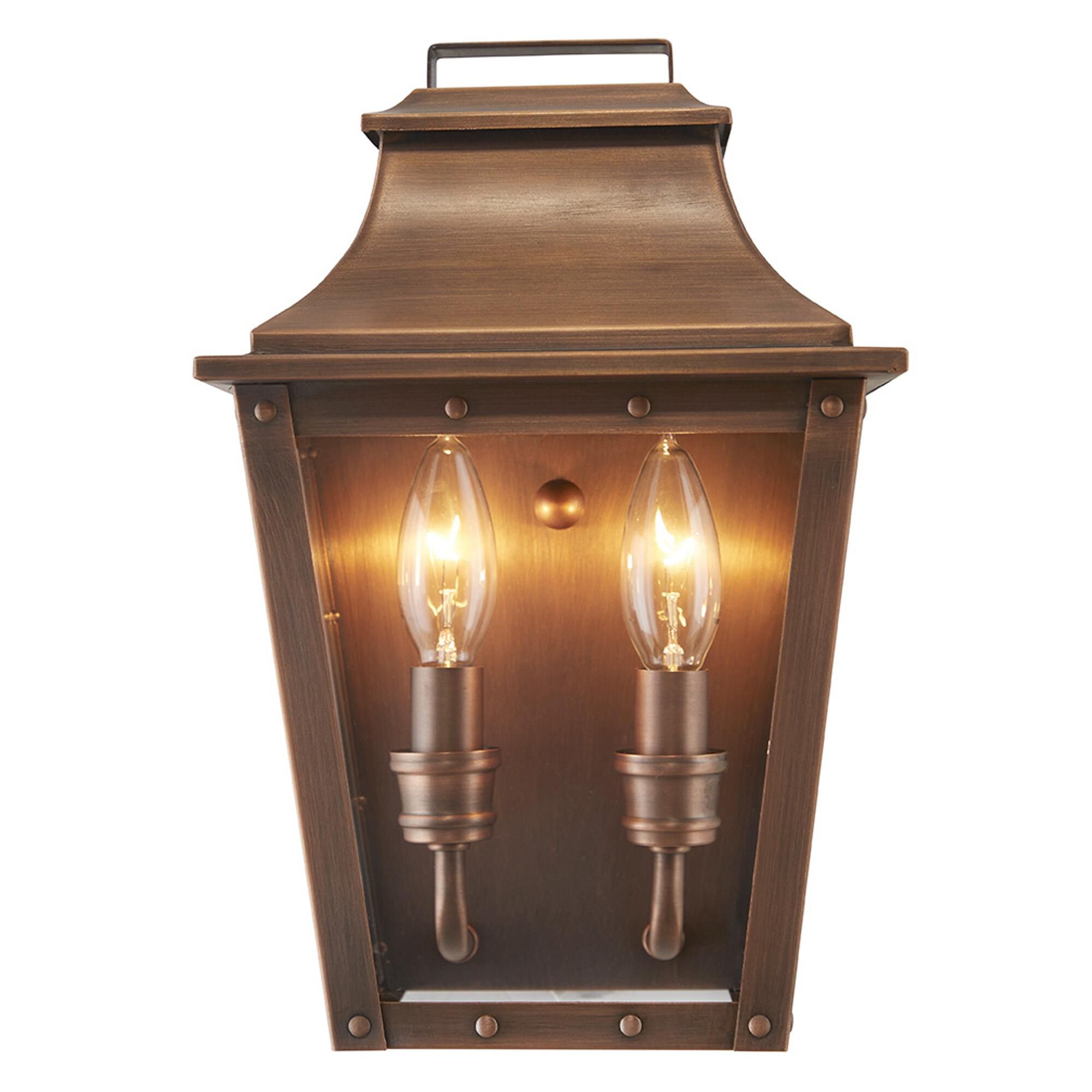 Shown in Copper Patina finish and Clear glass and Clear Beveled Glass Panes shade