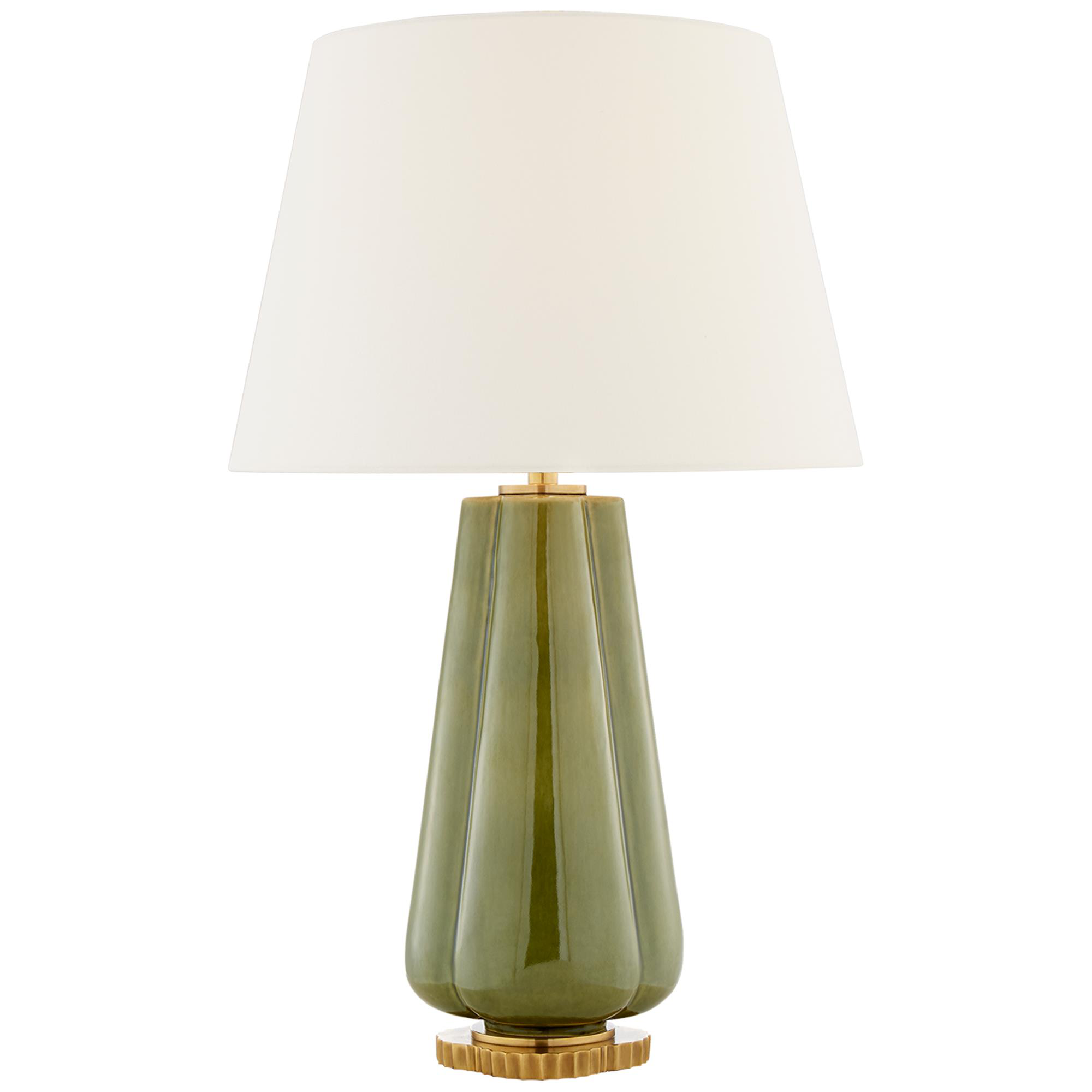 Shown in Green Porcelain finish and Linen shade