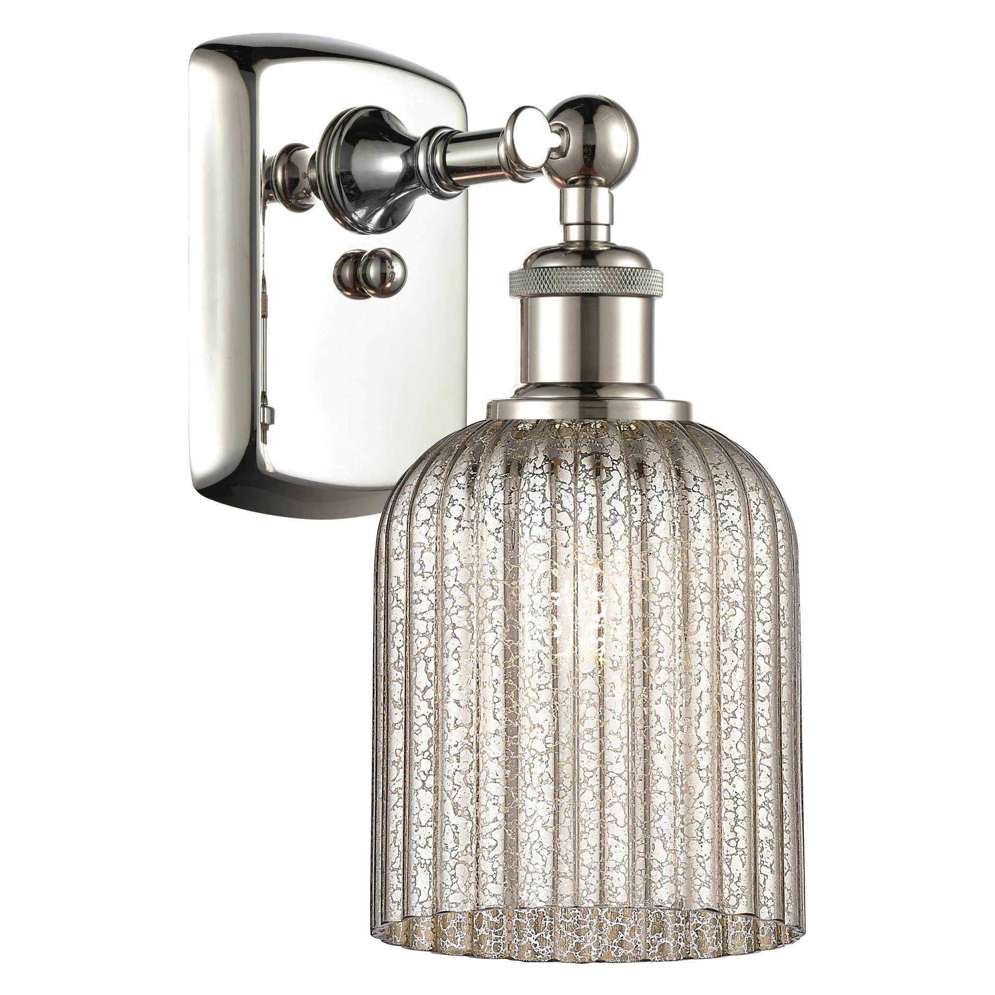 Shown in Polished Nickel finish and Mercury shade
