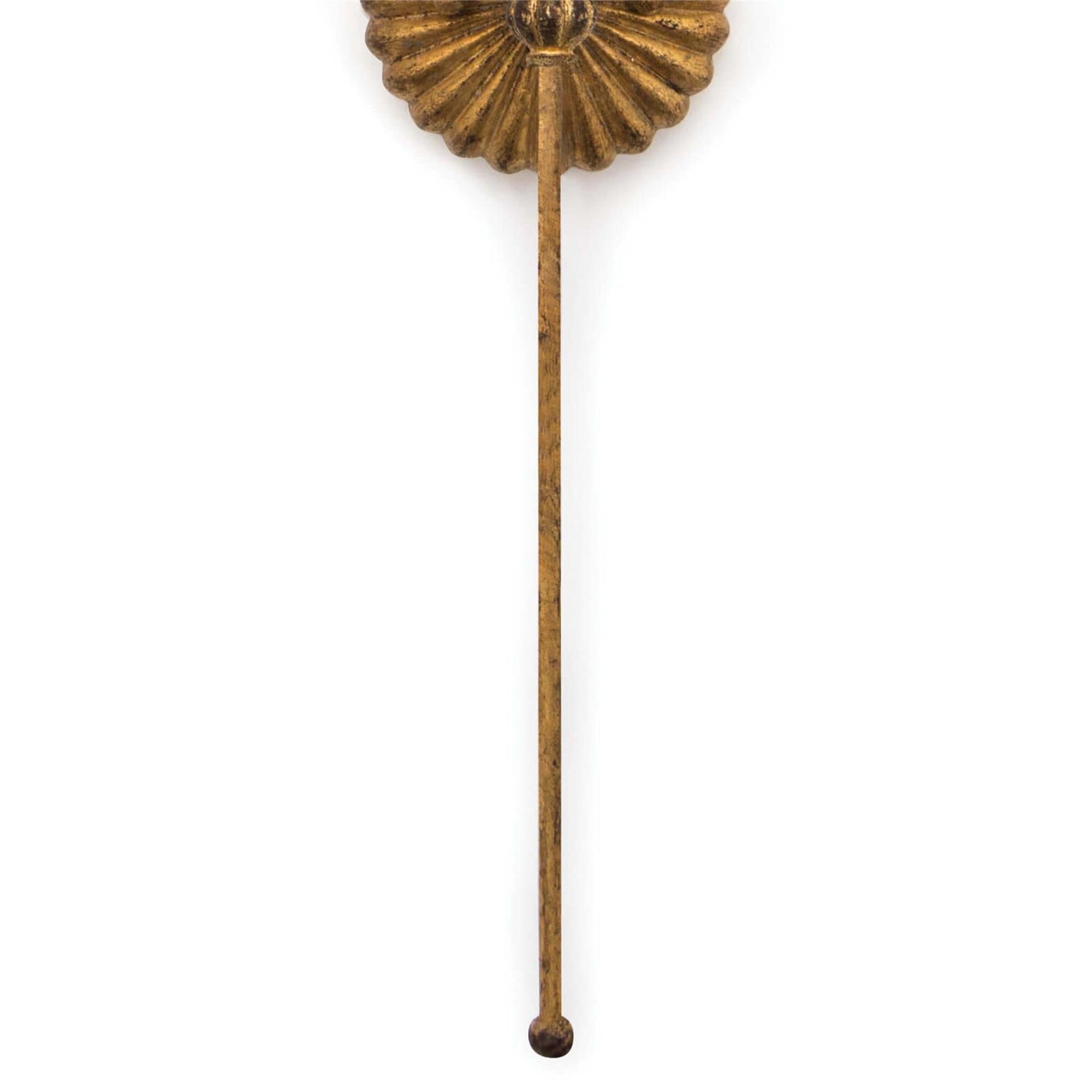 Shown in Antique Gold Leaf finish and Linen shade
