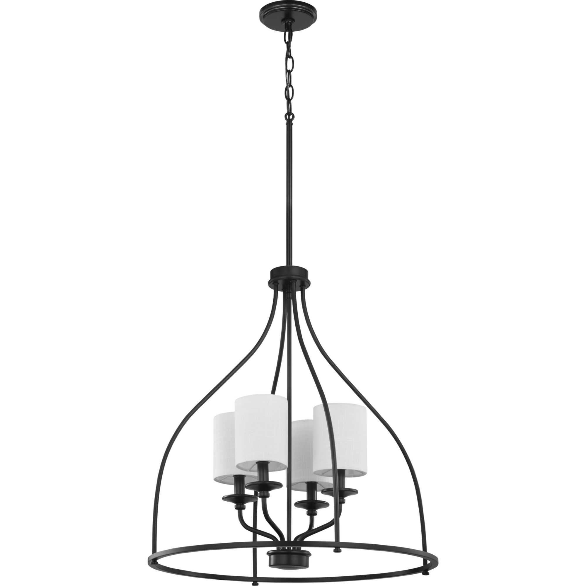 Shown in Matte Black finish and White Linen glass