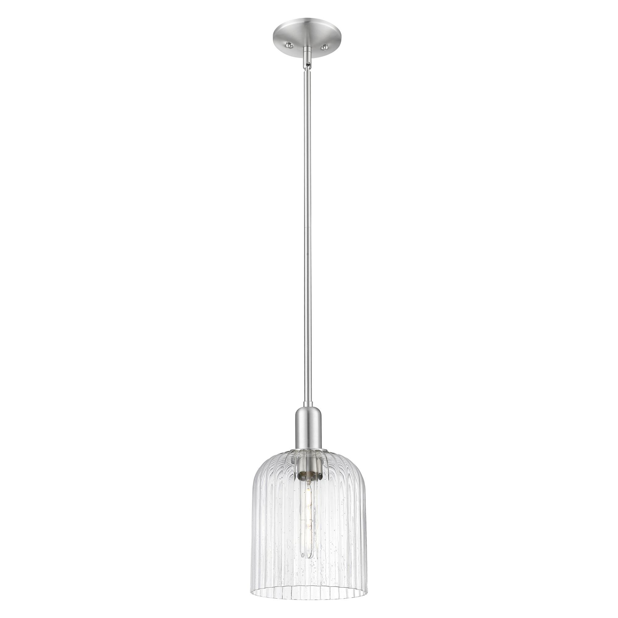 Shown in Brushed Satin Nickel finish and Seedy glass