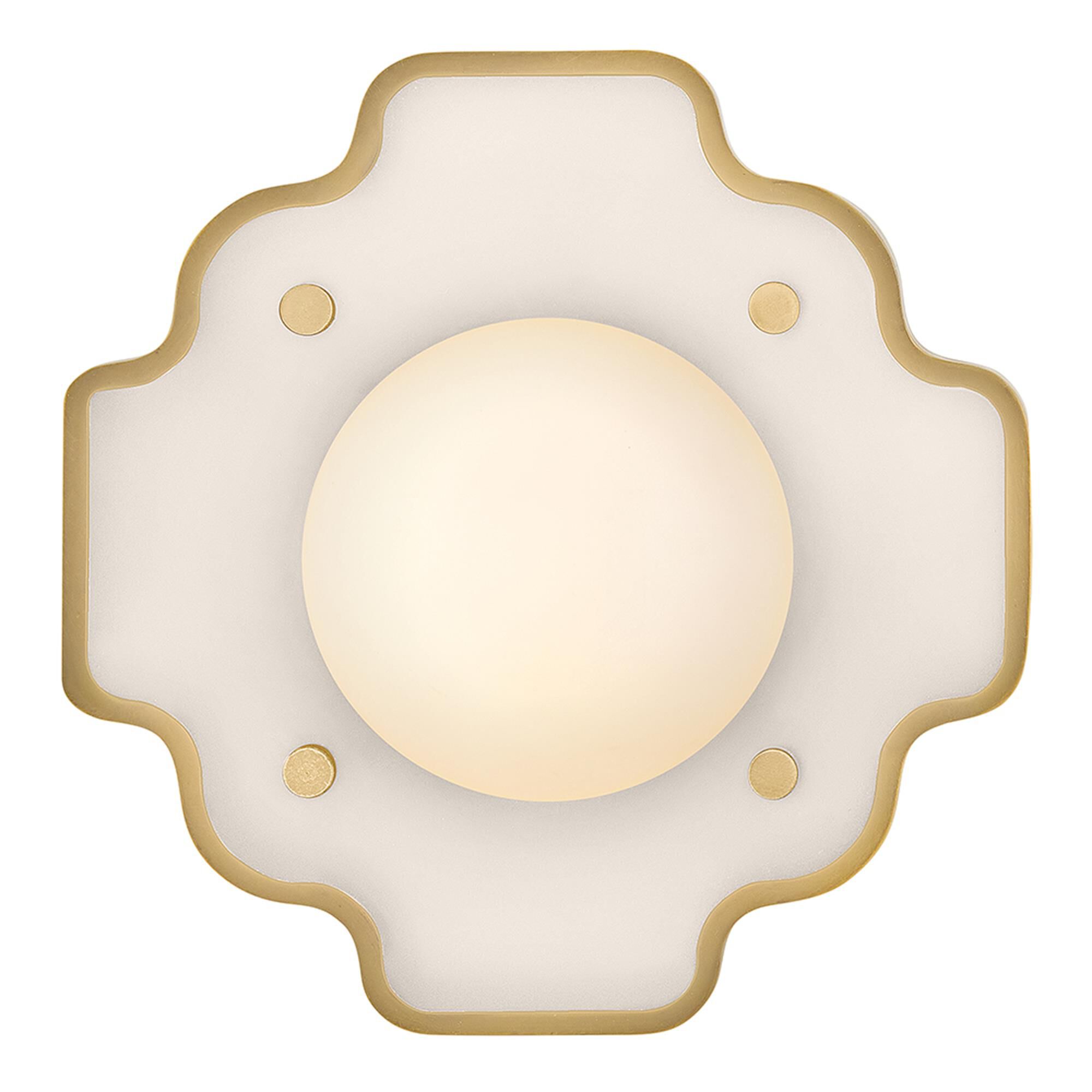 Shown in Light Taupe with Heritage Brass finish and Etched Opal glass